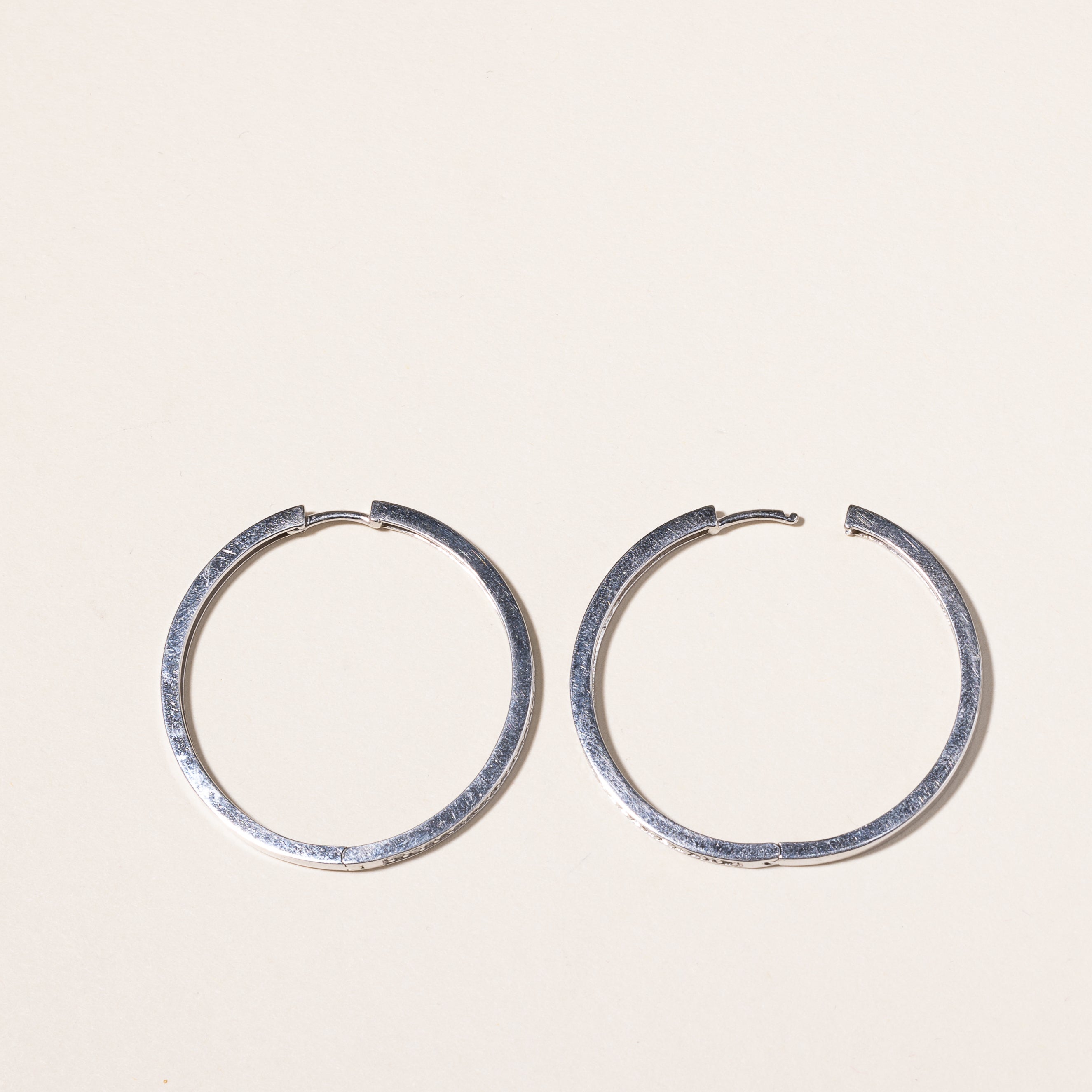 10k White Gold Diamond Hoops | 0.65ctw |