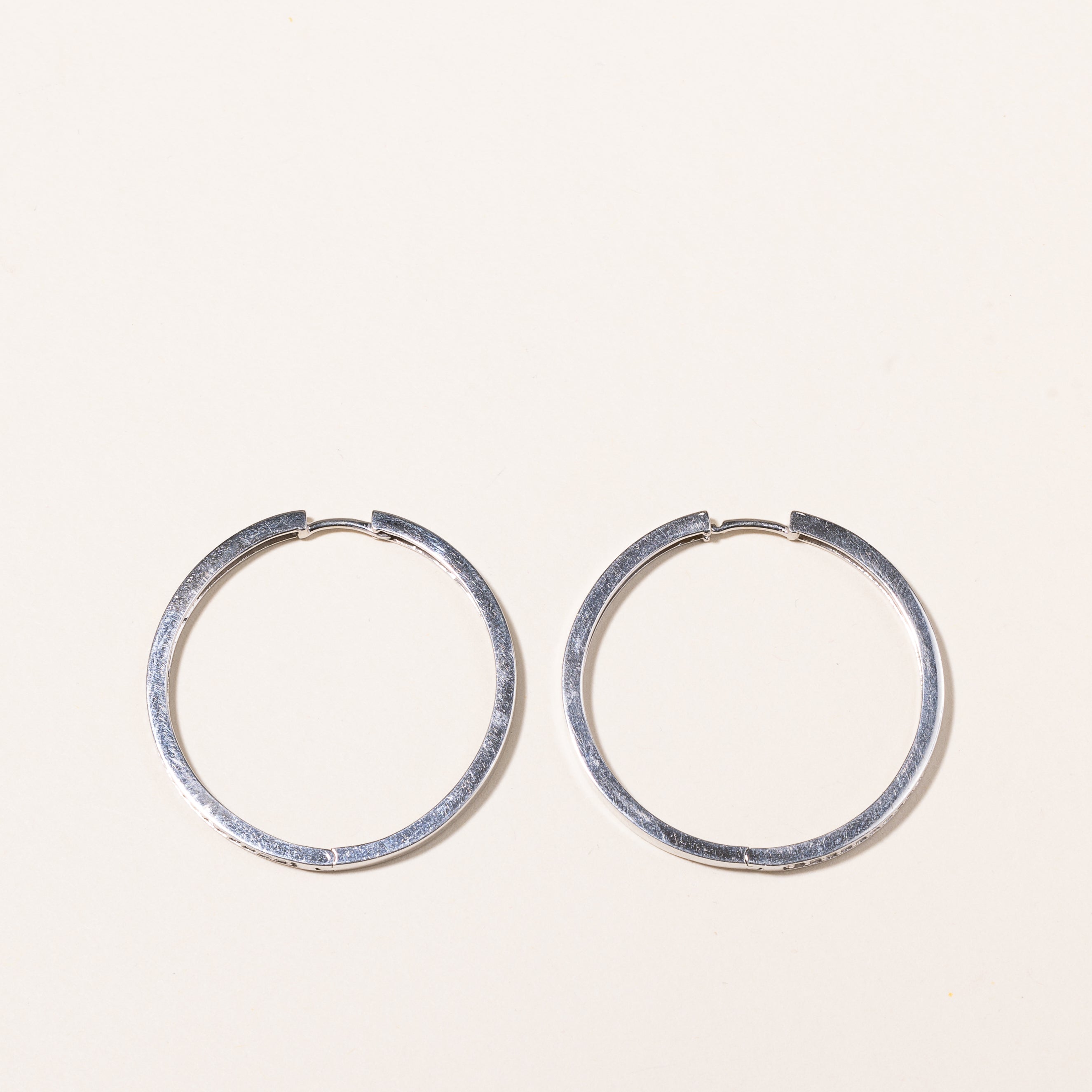 10k White Gold Diamond Hoops | 0.65ctw |
