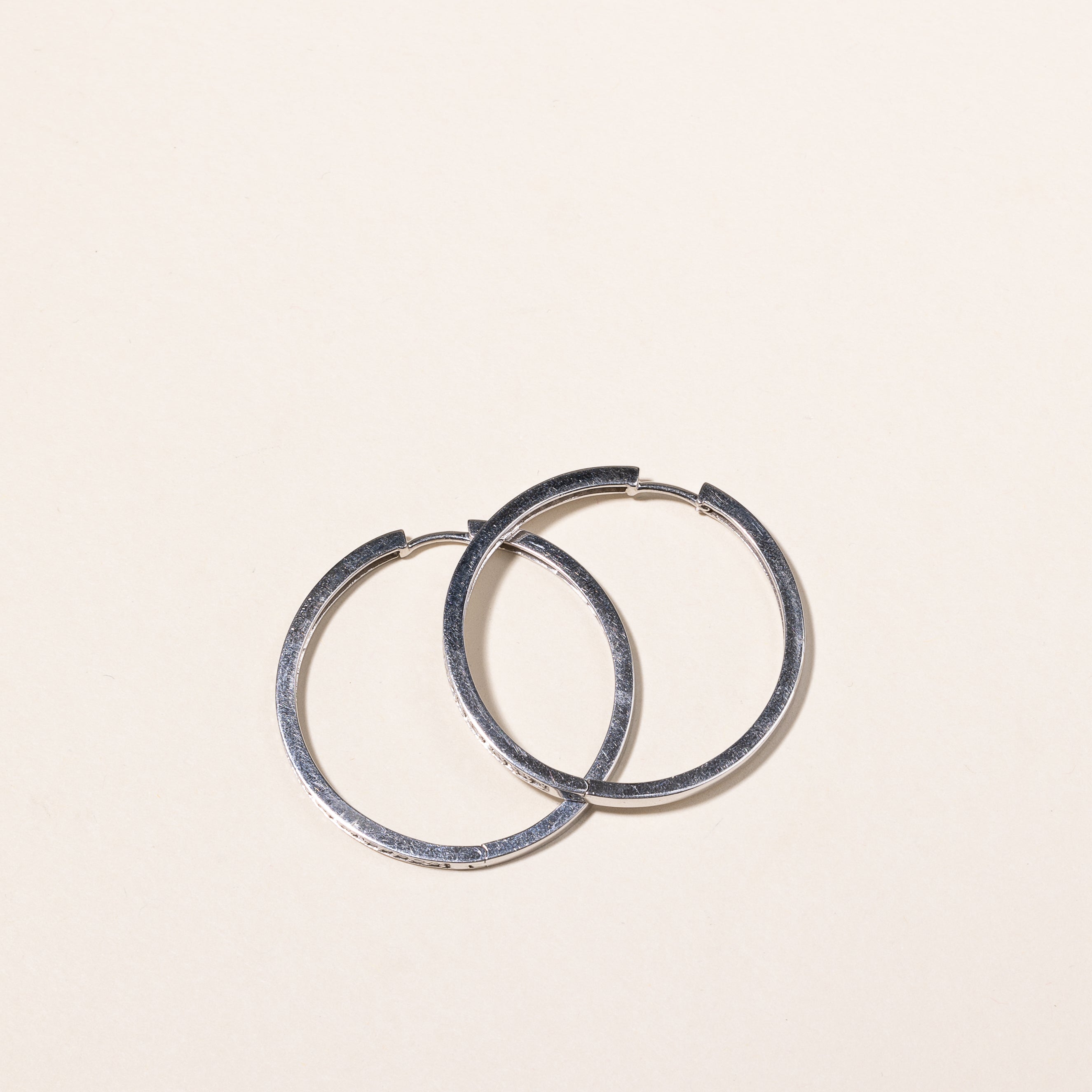 10k White Gold Diamond Hoops | 0.65ctw |