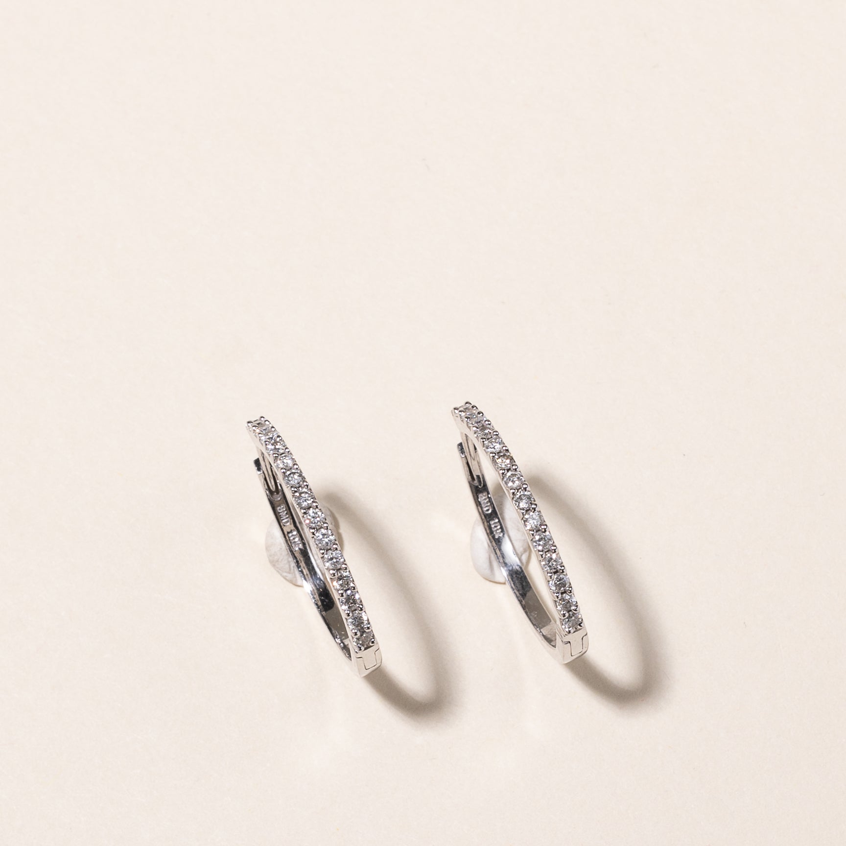 10k White Gold Diamond Hoops | 0.56ctw |