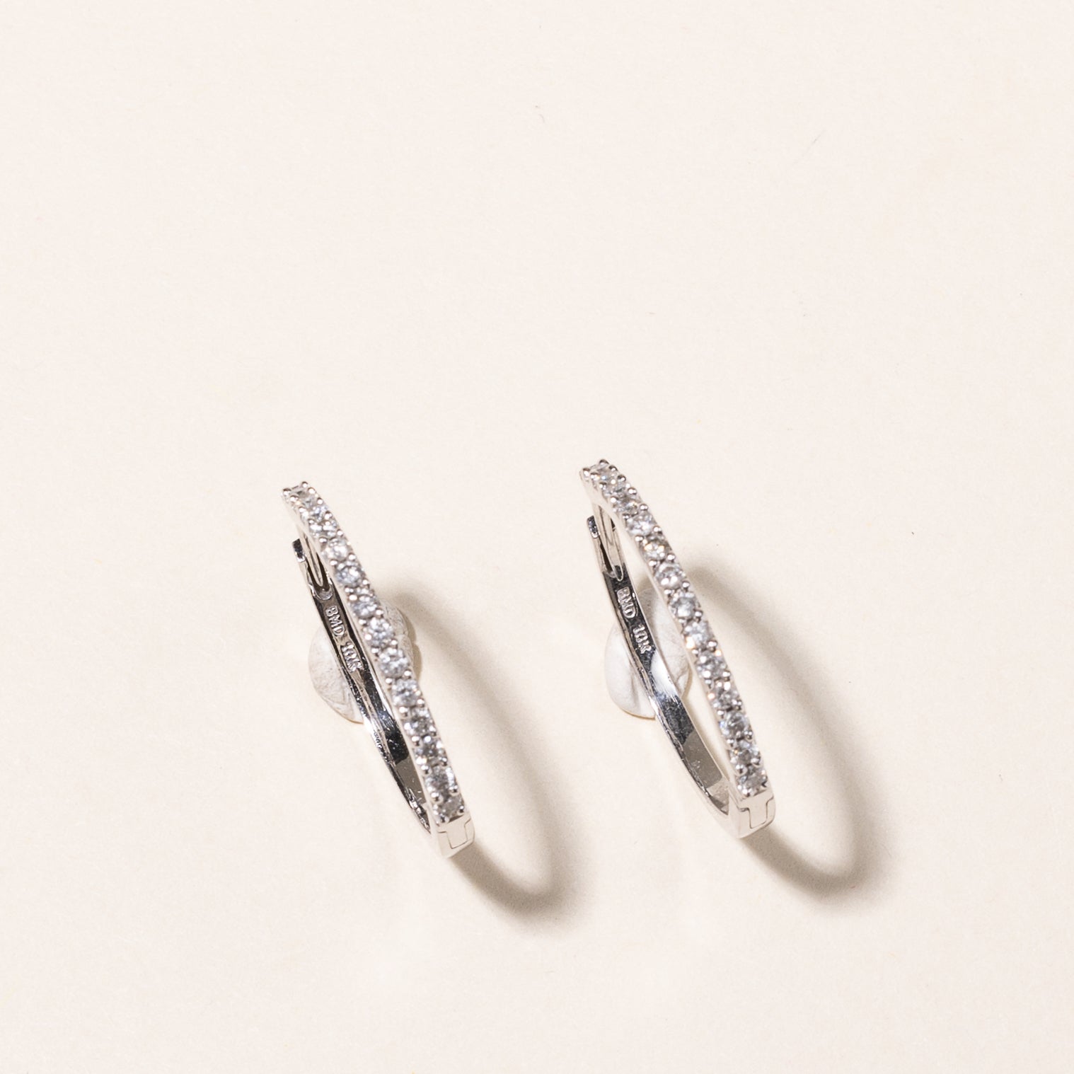 10k White Gold Diamond Hoops | 0.56ctw |