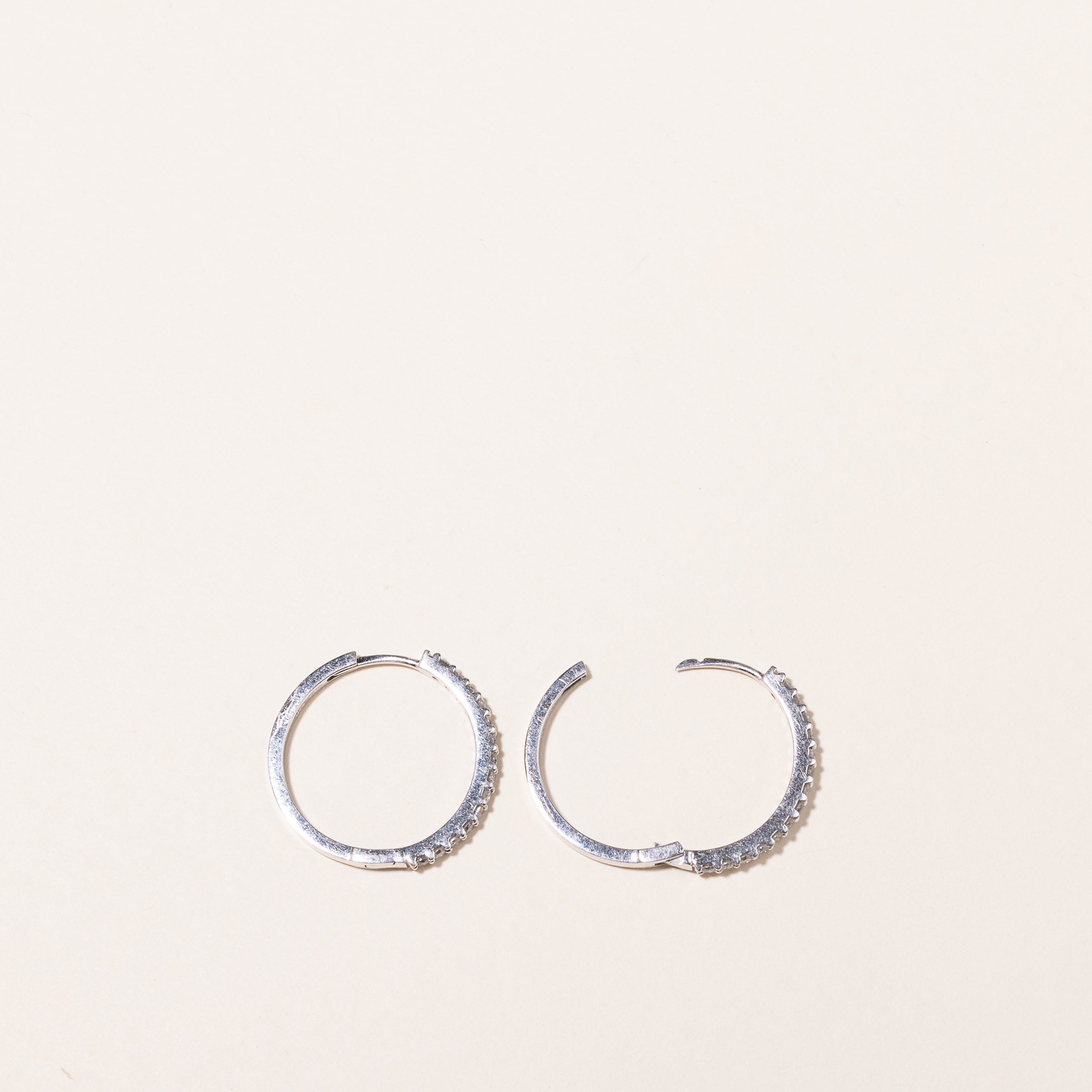 10k White Gold Diamond Hoops | 0.56ctw |