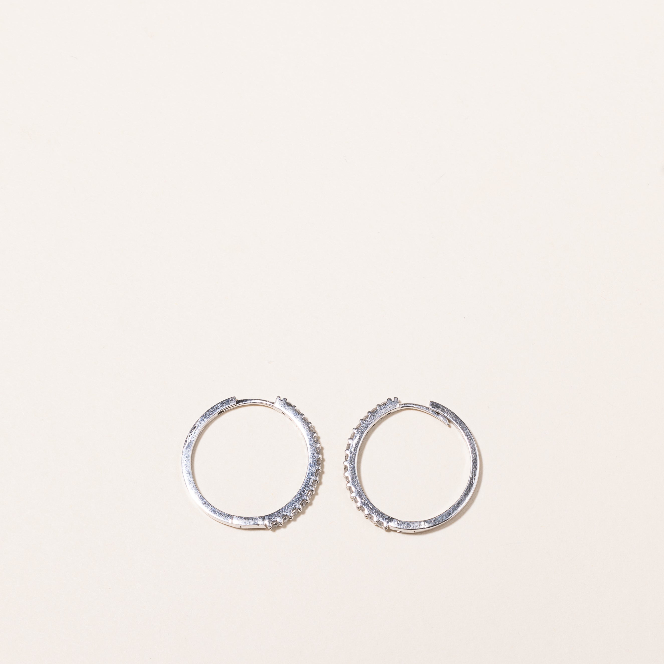 10k White Gold Diamond Hoops | 0.56ctw |