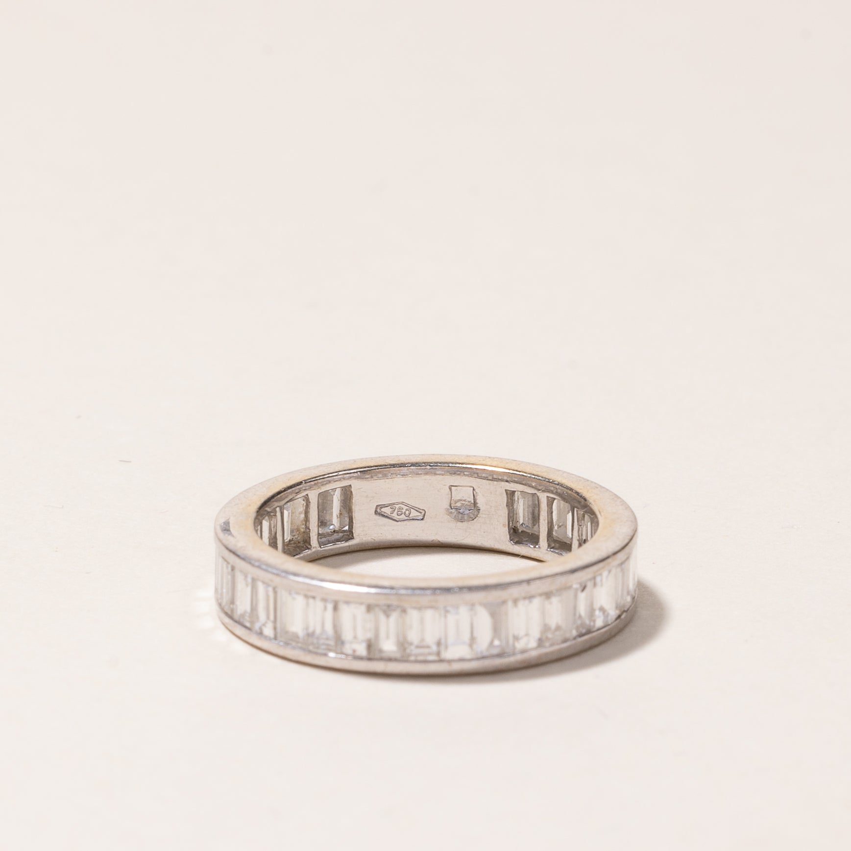 18k White Gold Baguette Cut Diamond Eternity Band | 2.94ctw | SZ 6.75