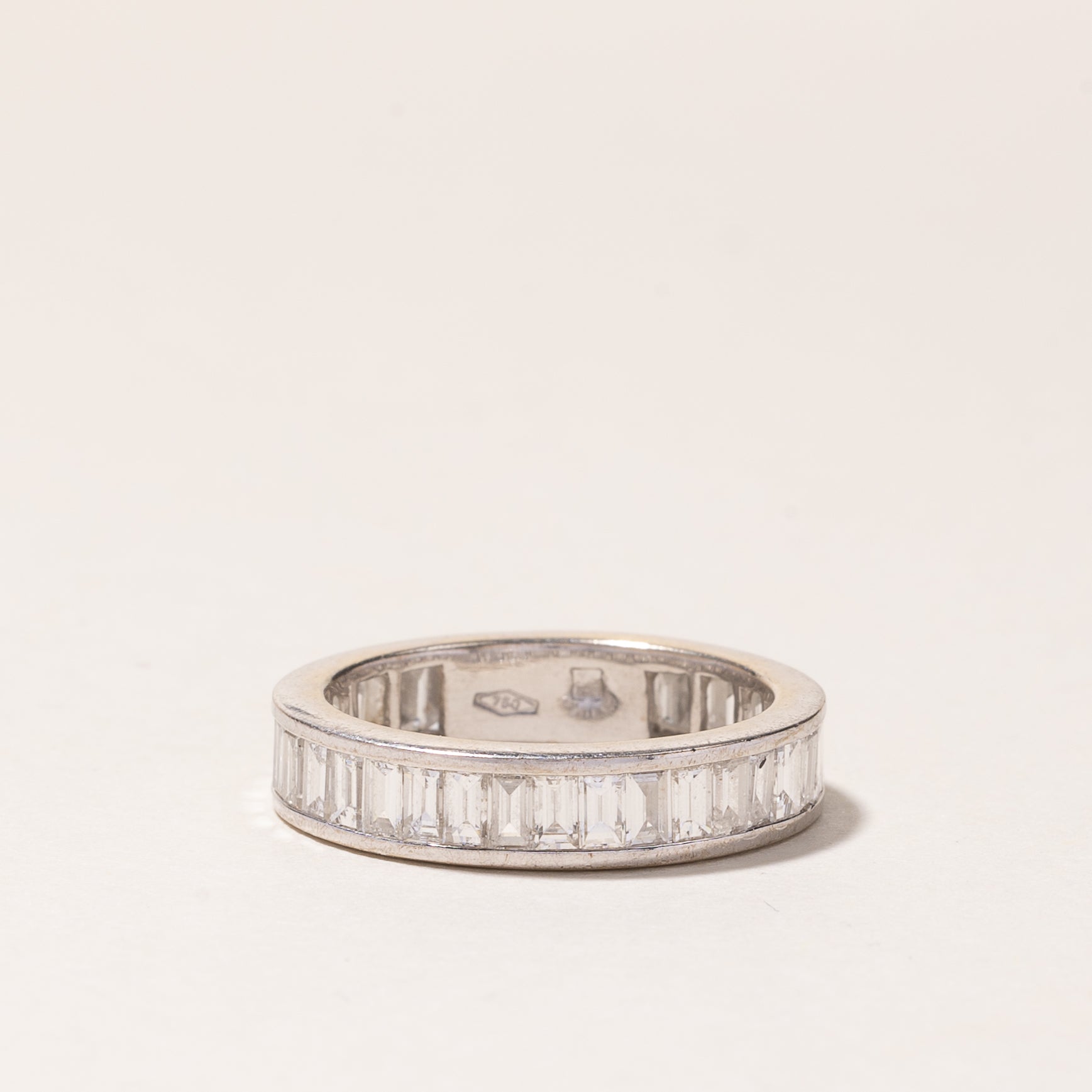 18k White Gold Baguette Cut Diamond Eternity Band | 2.94ctw | SZ 6.75