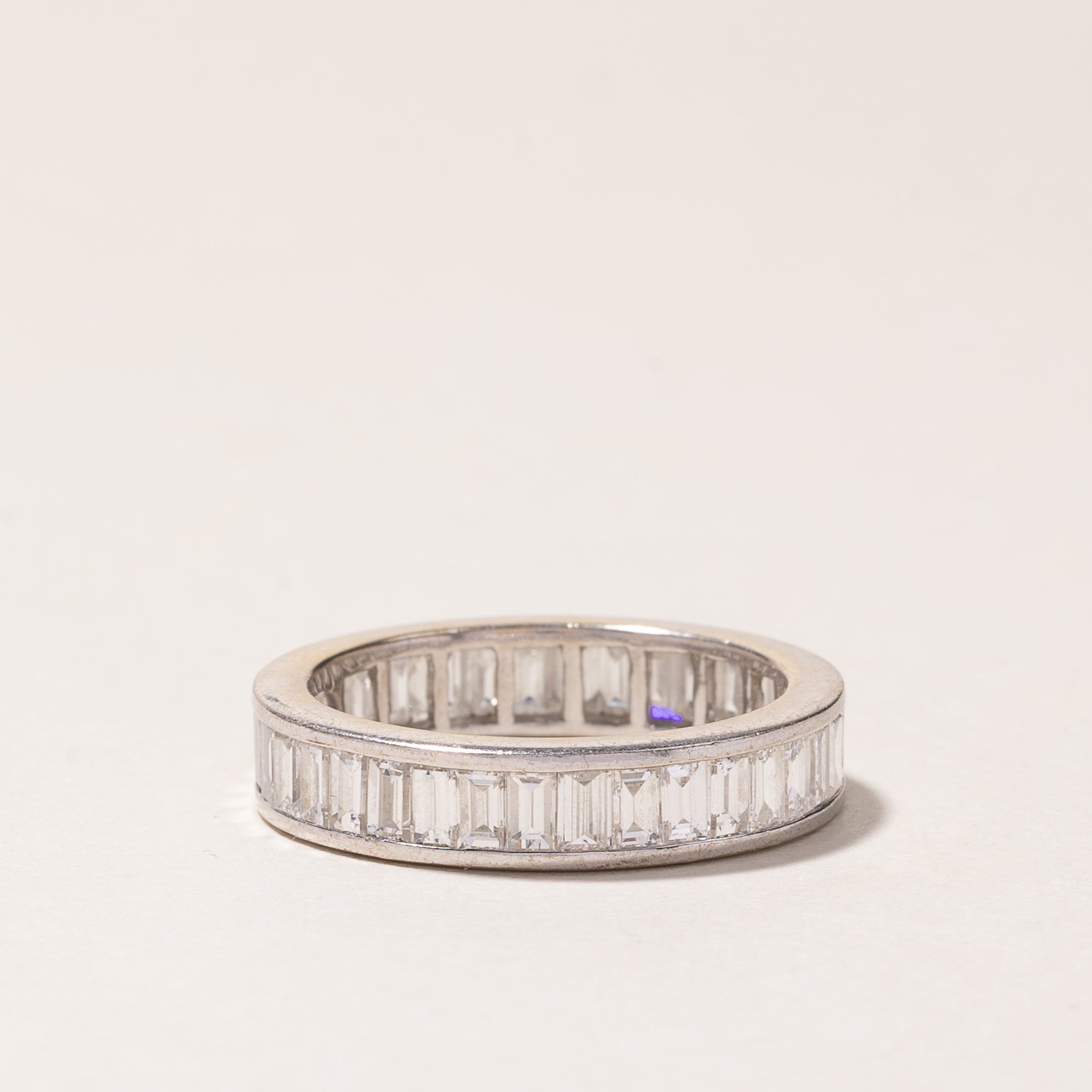 18k White Gold Baguette Cut Diamond Eternity Band | 2.94ctw | SZ 6.75