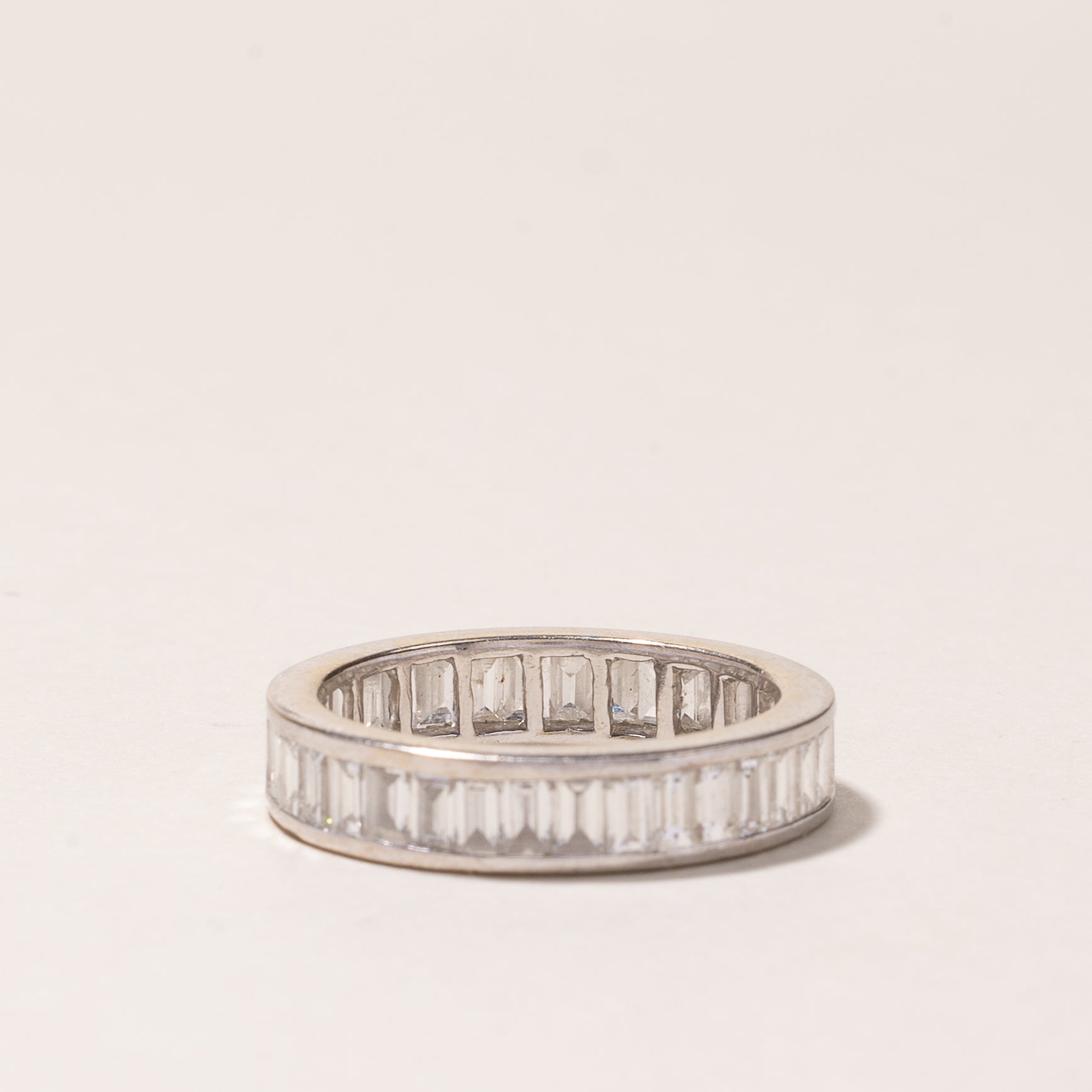 18k White Gold Baguette Cut Diamond Eternity Band | 2.94ctw | SZ 6.75