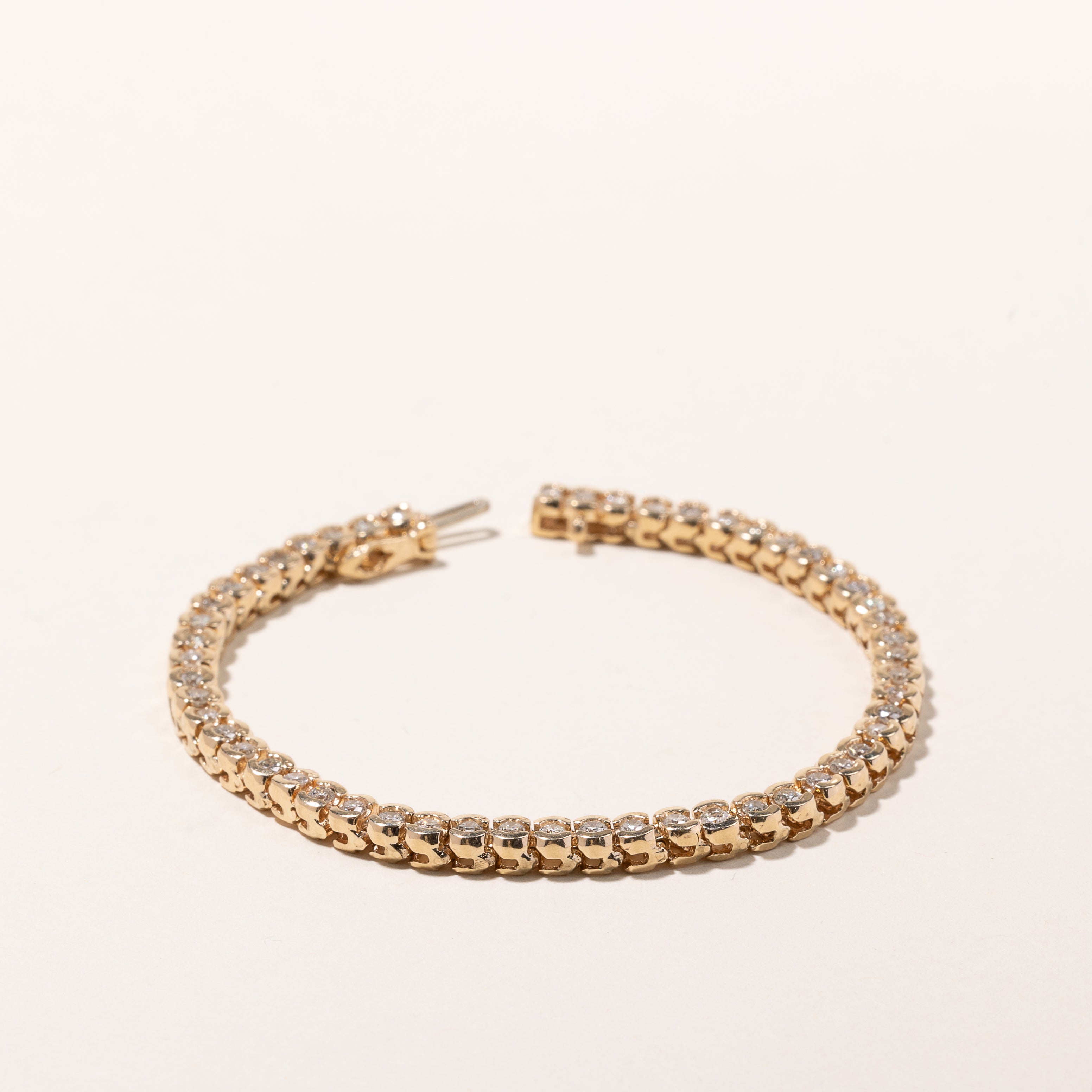 14k Yellow Gold Diamond Tennis Bracelet | 7.5"