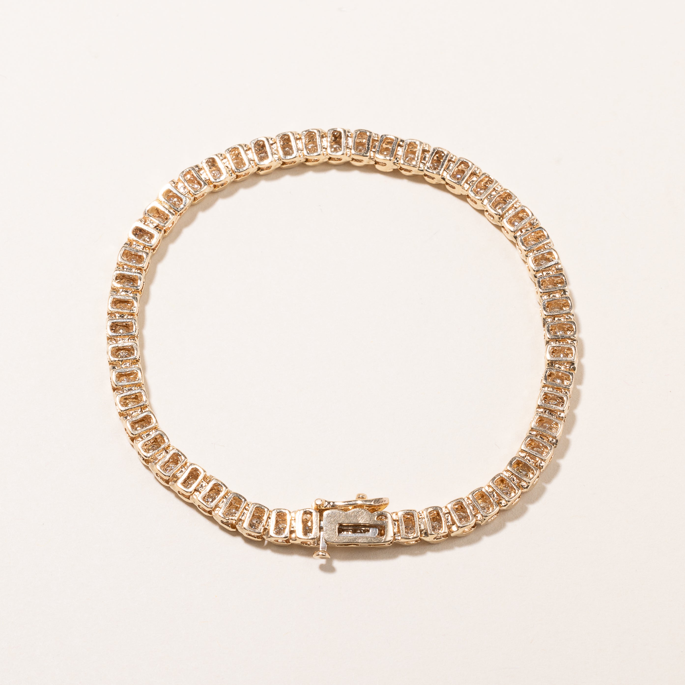 14k Yellow Gold Diamond Tennis Bracelet | 7.5"