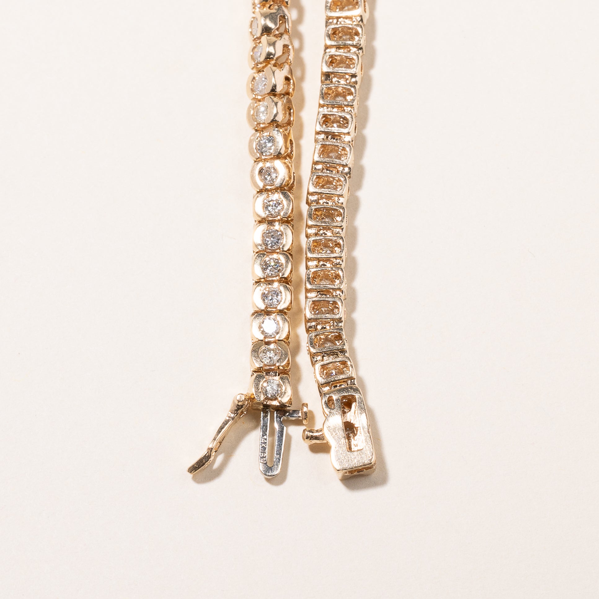 14k Yellow Gold Diamond Tennis Bracelet | 7.5"