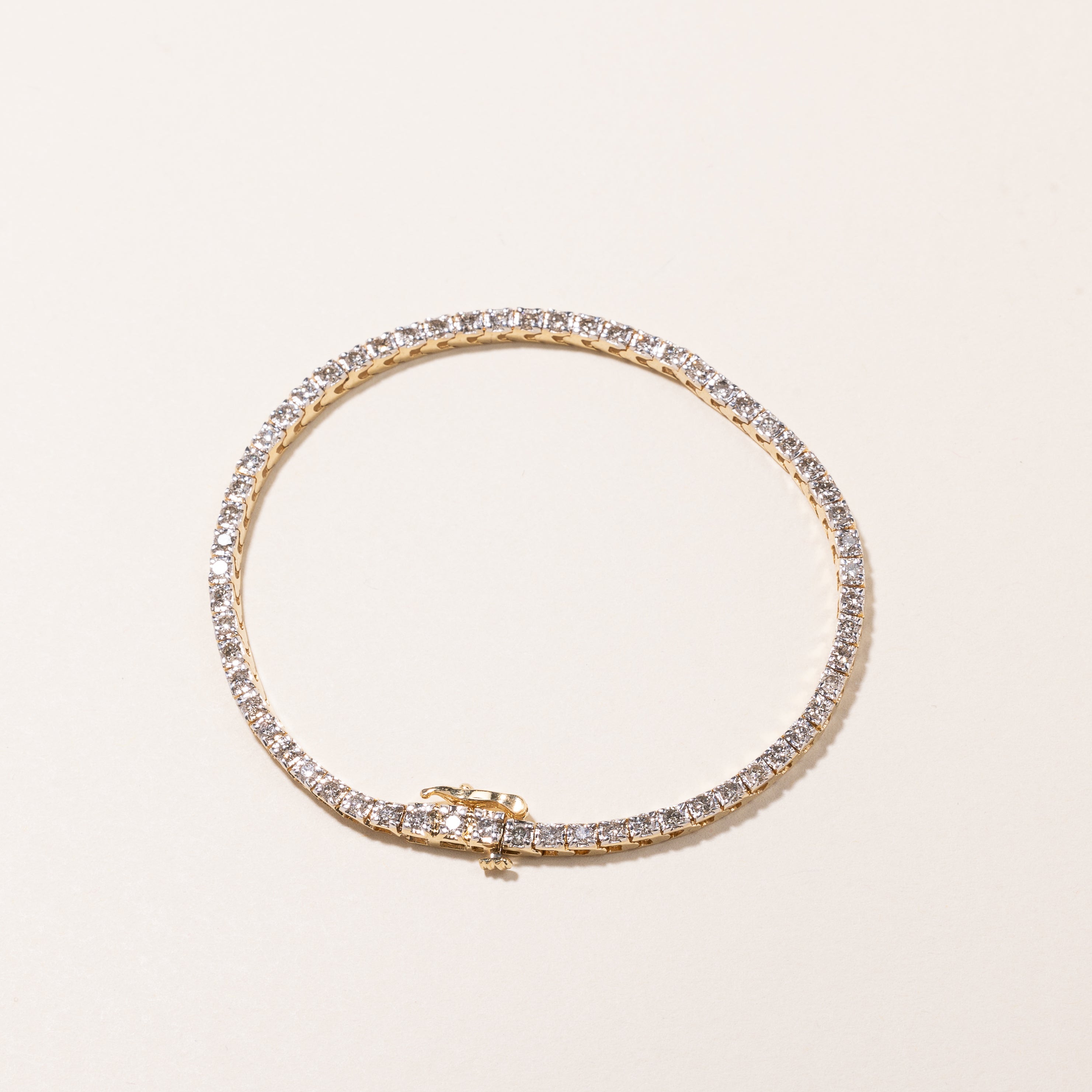 14k Yellow Gold Diamond Tennis Bracelet | 2.00ctw | 7"