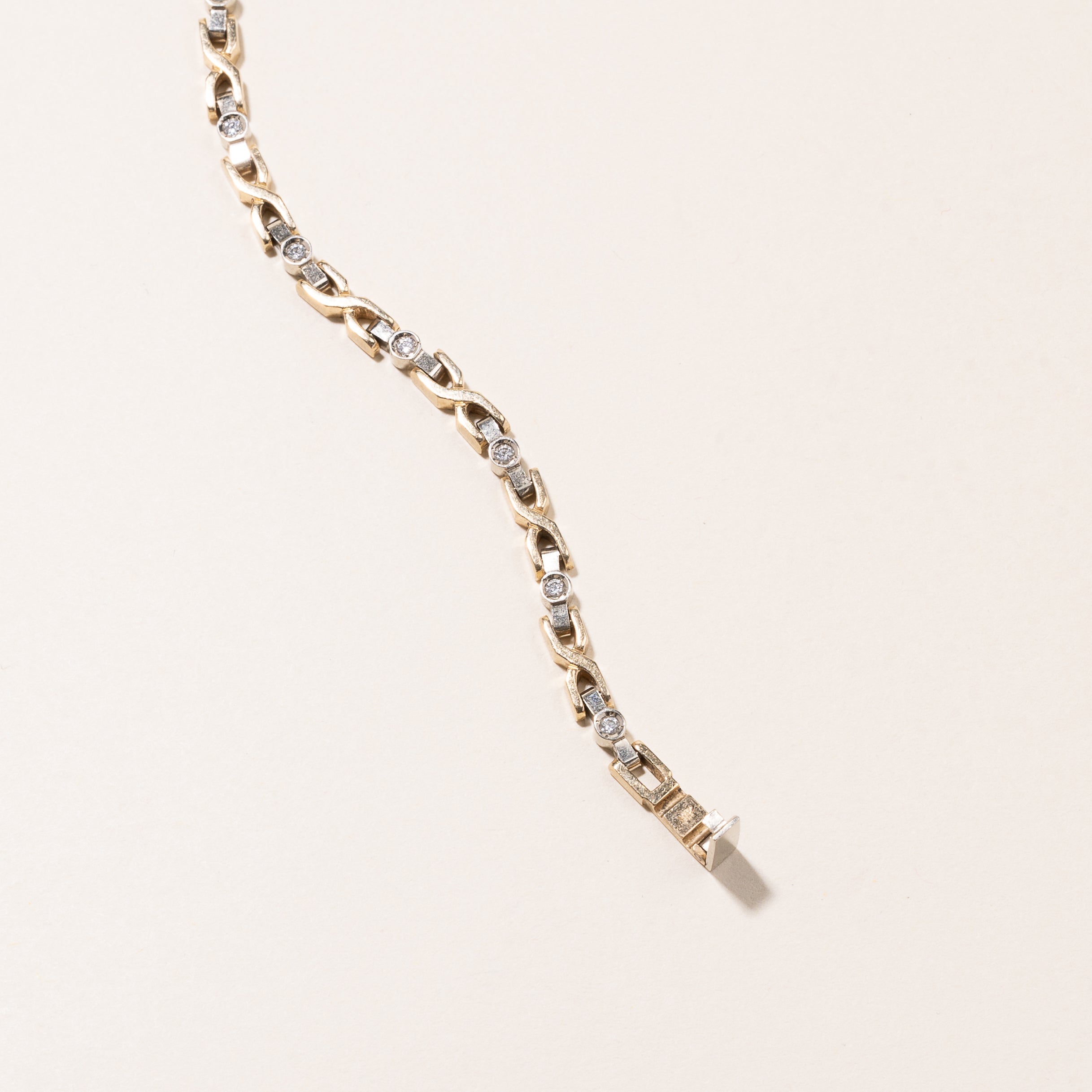 14k Two Tone Gold Diamond Bracelet | 0.29ctw | 7.25"-7.5"