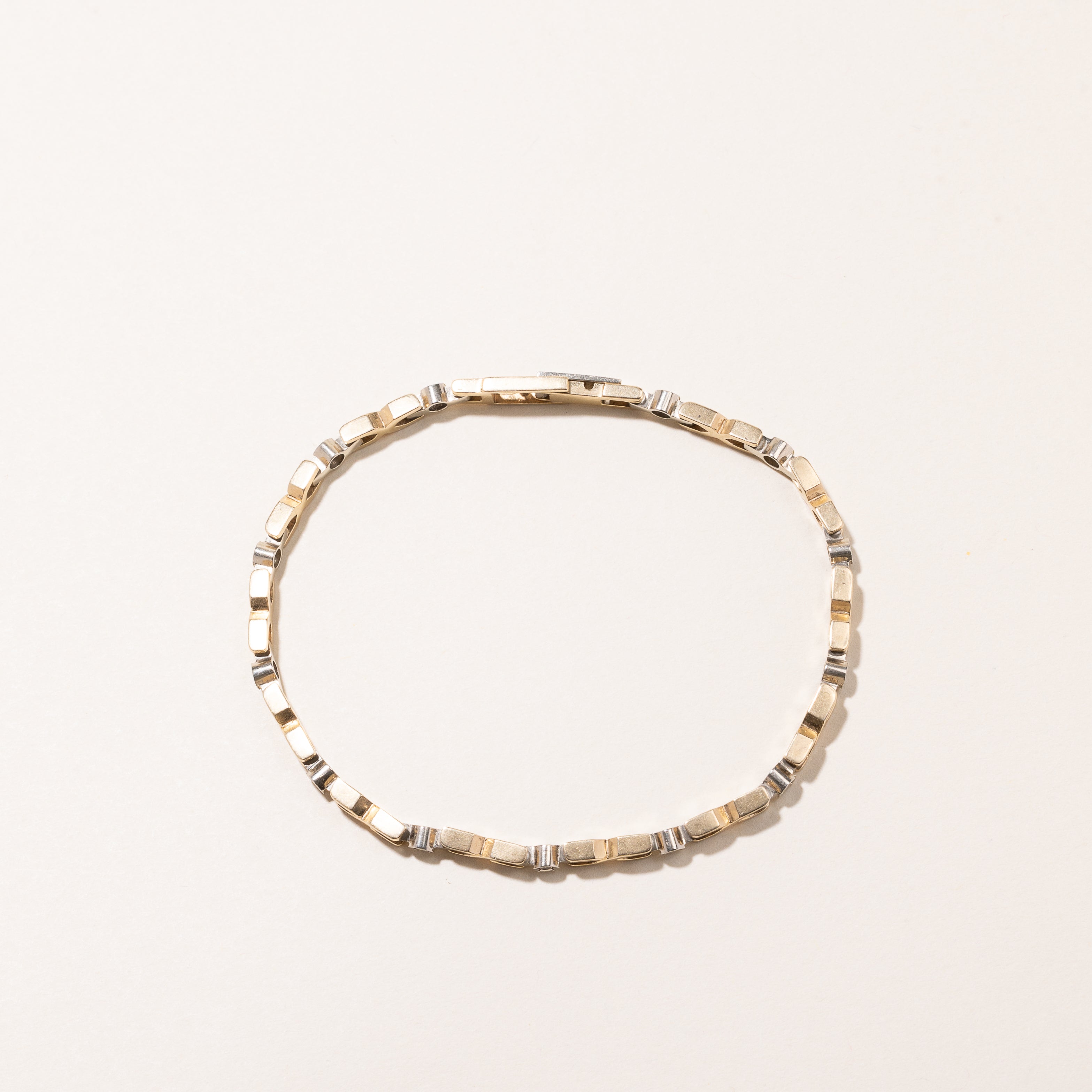 14k Two Tone Gold Diamond Bracelet | 0.29ctw | 7.25"-7.5"