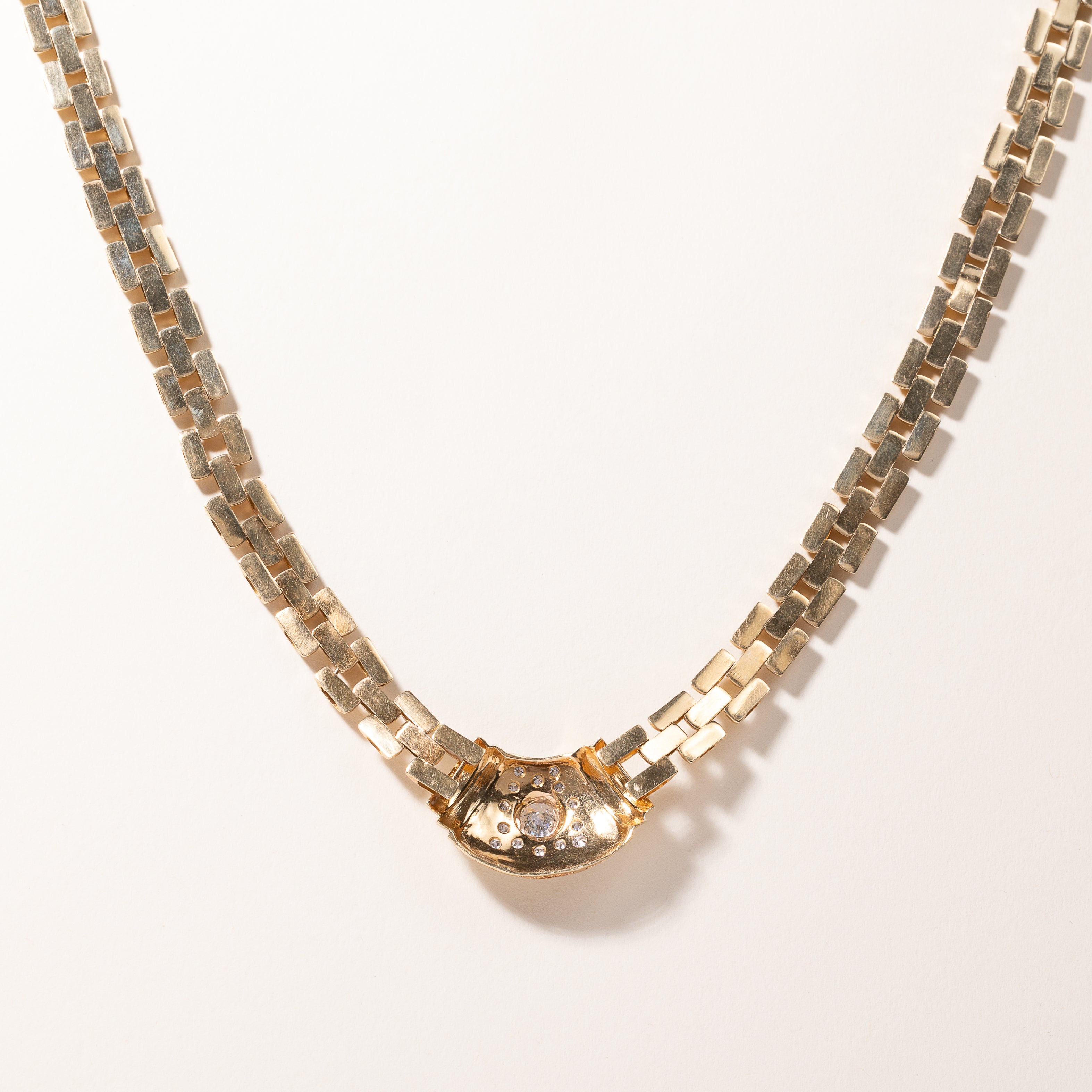14k Yellow Gold Diamond Panther Chain Necklace | 1.25ctw | 16"
