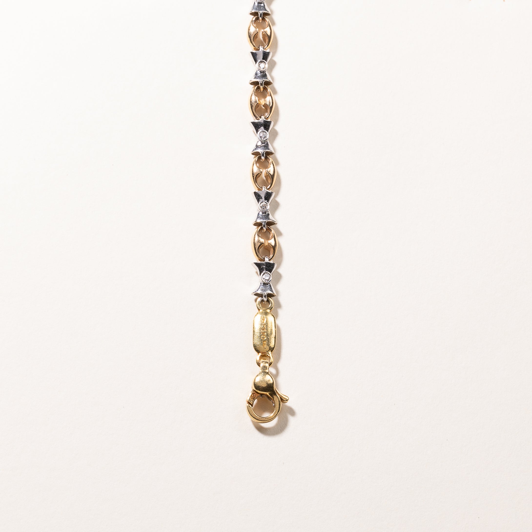 18k Two Tone Gold Diamond Bracelet | 0.34ctw | 7"