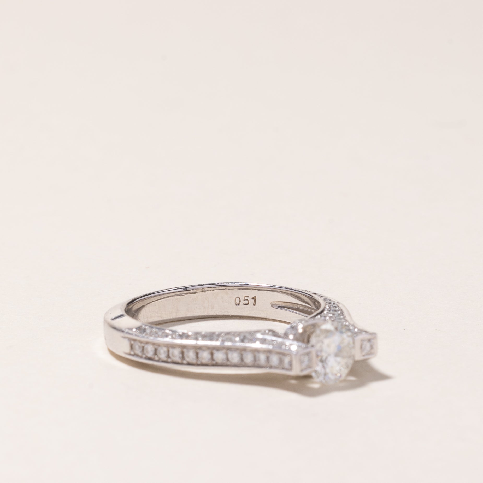 Platinum Diamond Engagement Ring | 0.98ctw | SZ 5.25