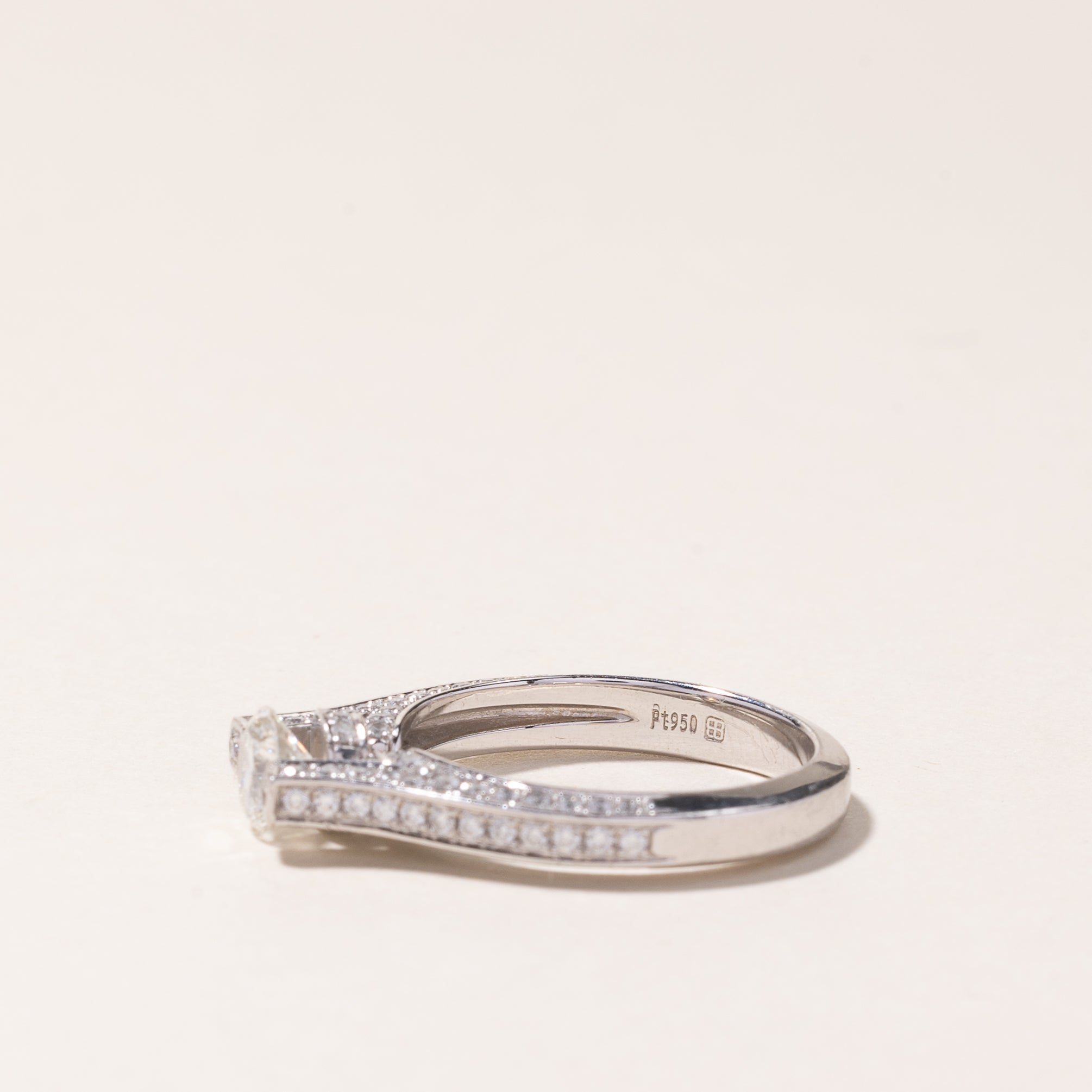 Platinum Diamond Engagement Ring | 0.98ctw | SZ 5.25