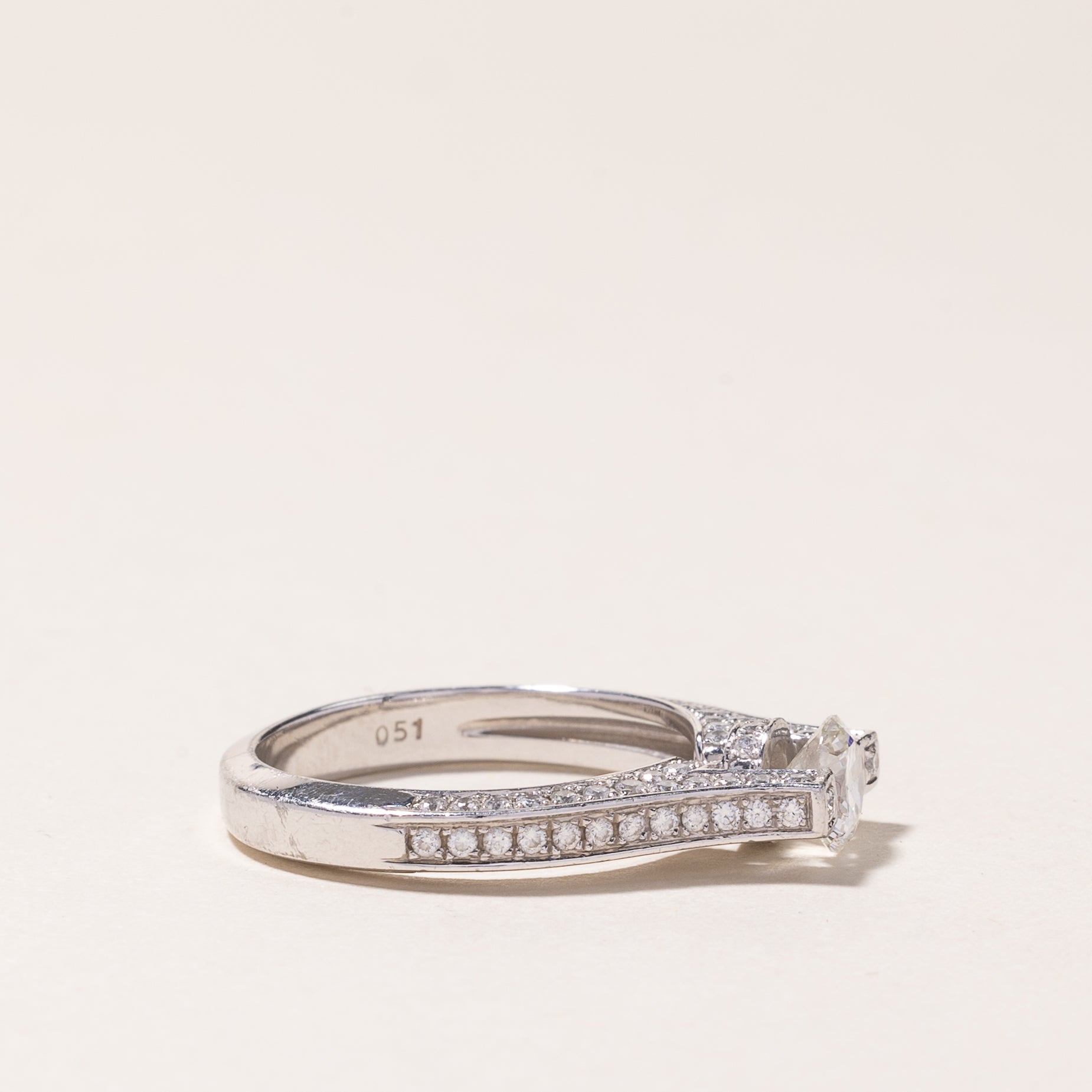 Platinum Diamond Engagement Ring | 0.98ctw | SZ 5.25