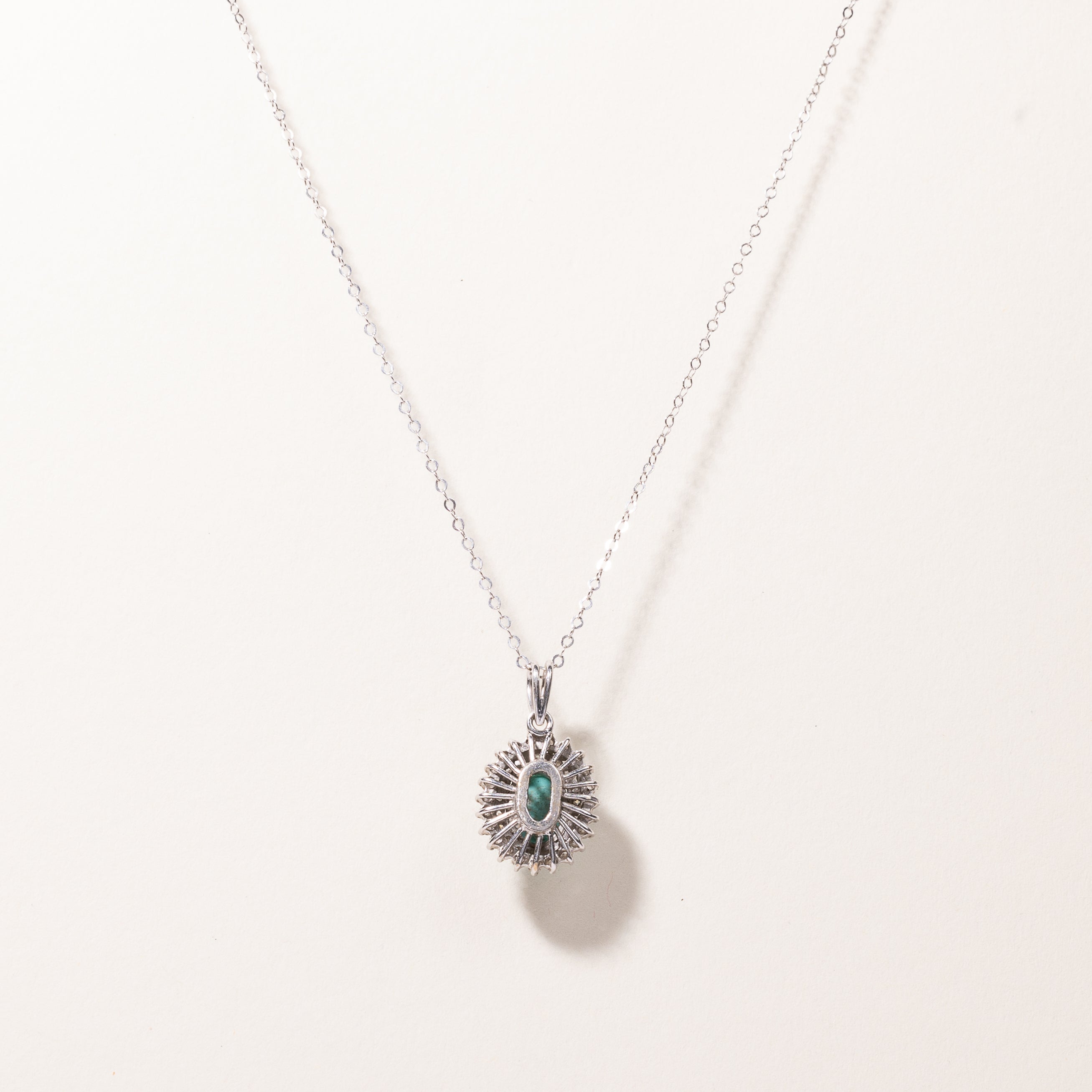 18k White Gold Turquoise & Diamond Necklace | 1.86ct, 0.59ctw | 16"