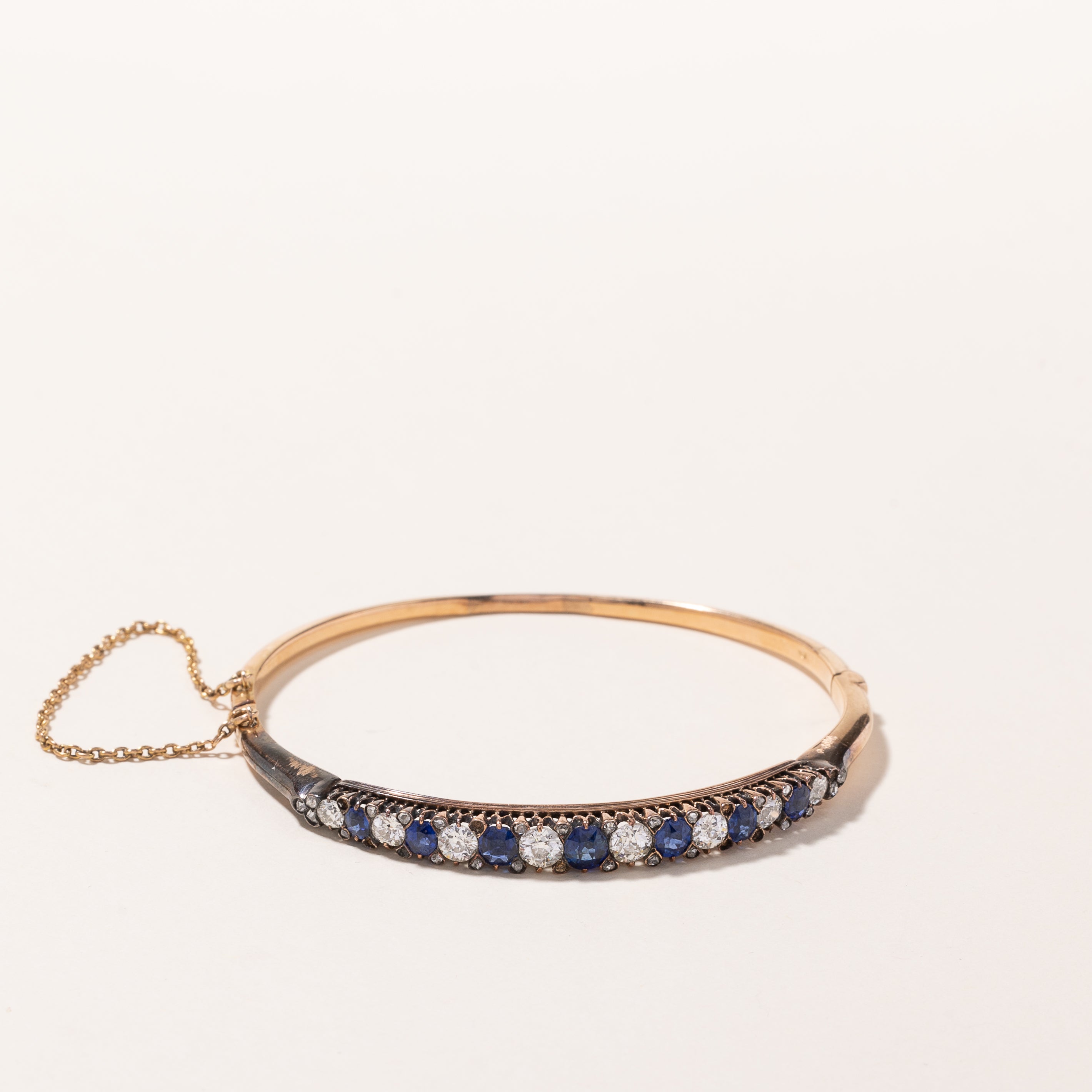 14k Yellow Gold Sapphire & Diamond Bracelet | 1.73ctw, 1.74ctw | 7"