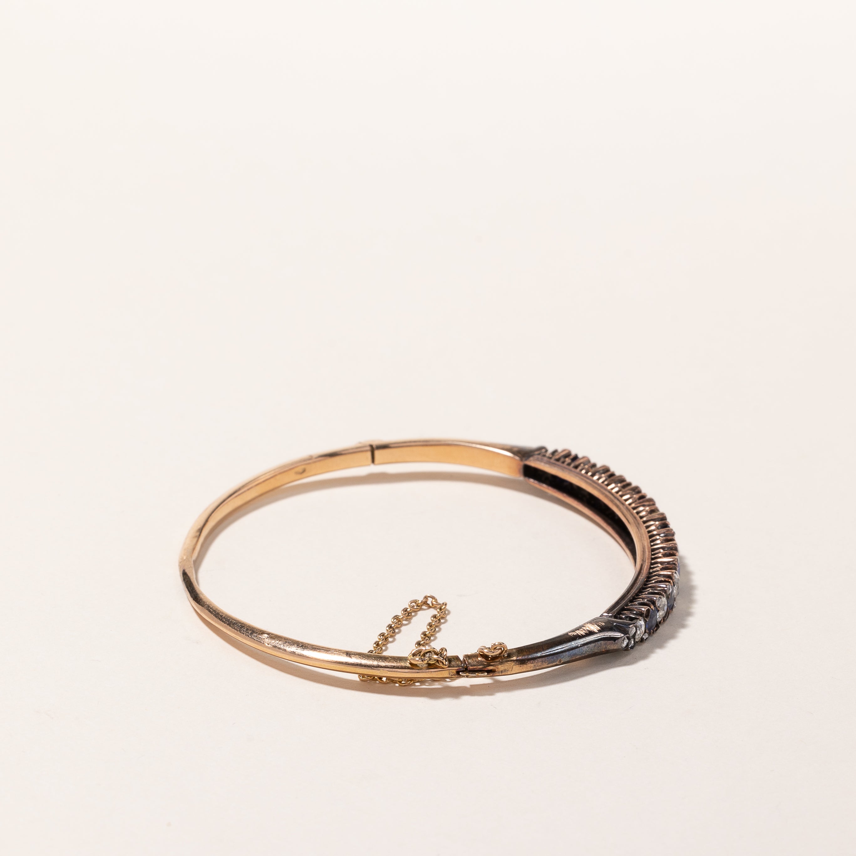 14k Yellow Gold Sapphire & Diamond Bracelet | 1.73ctw, 1.74ctw | 7"