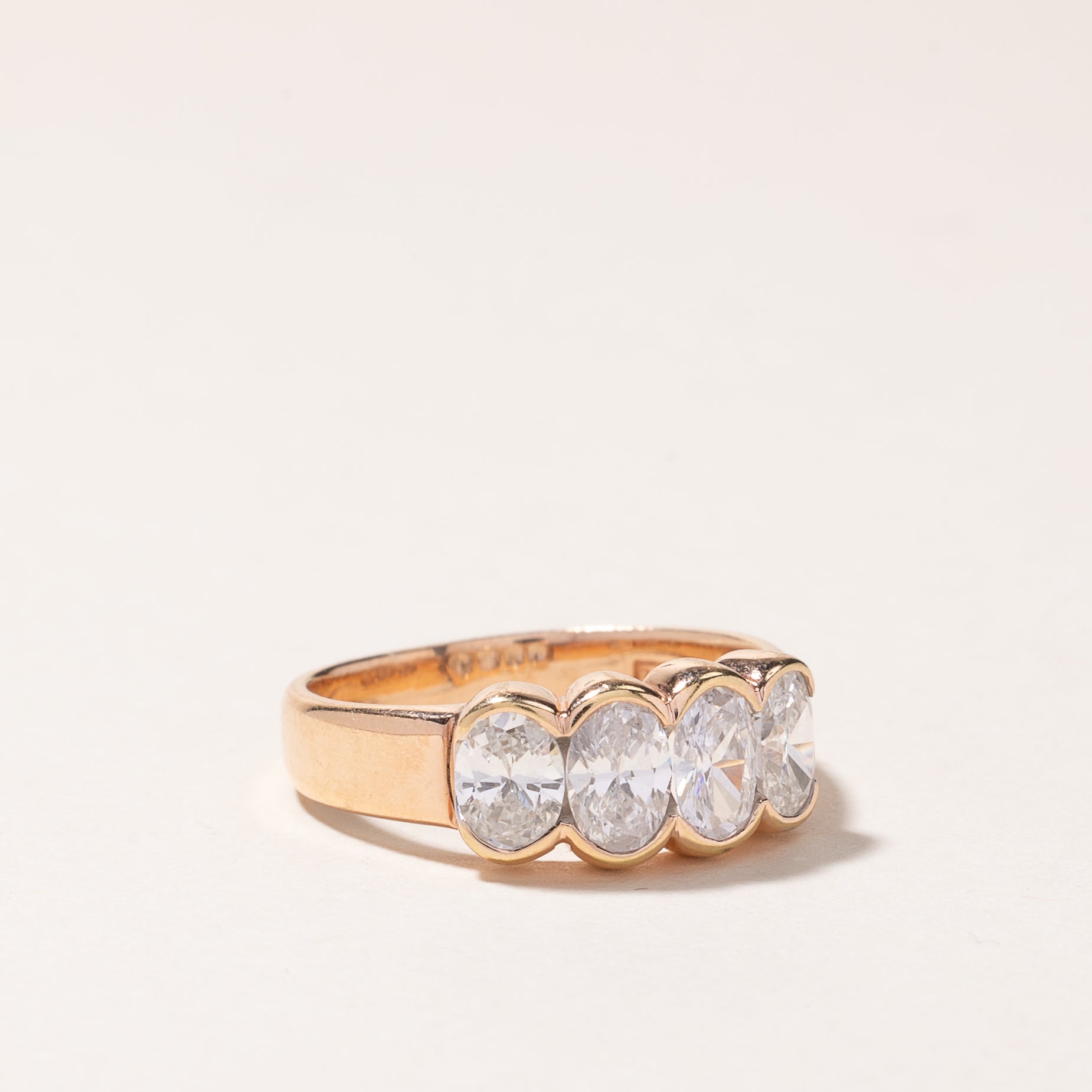 18k Rose Gold Four Stone Oval Cut Diamond Ring | 1.00ctw | SZ 5.5