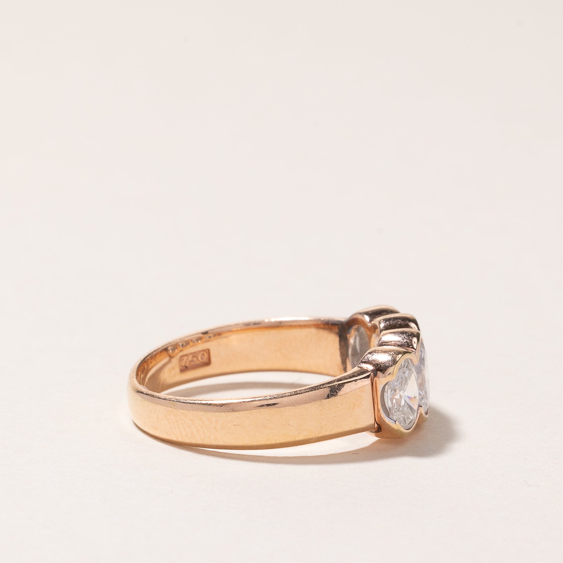 18k Rose Gold Four Stone Oval Cut Diamond Ring | 1.00ctw | SZ 5.5