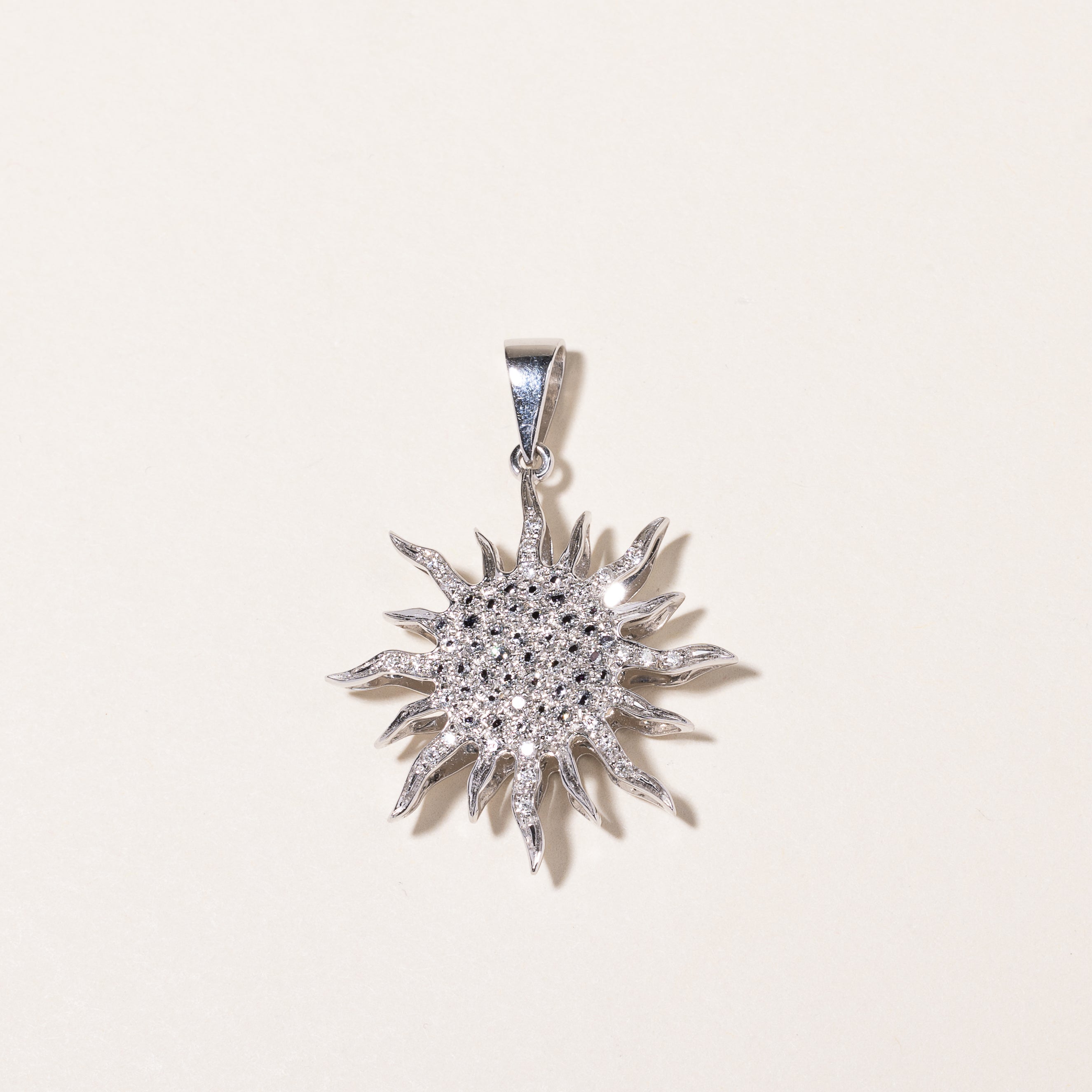 18k White Gold Diamond Sun Pendant | 0.54ctw