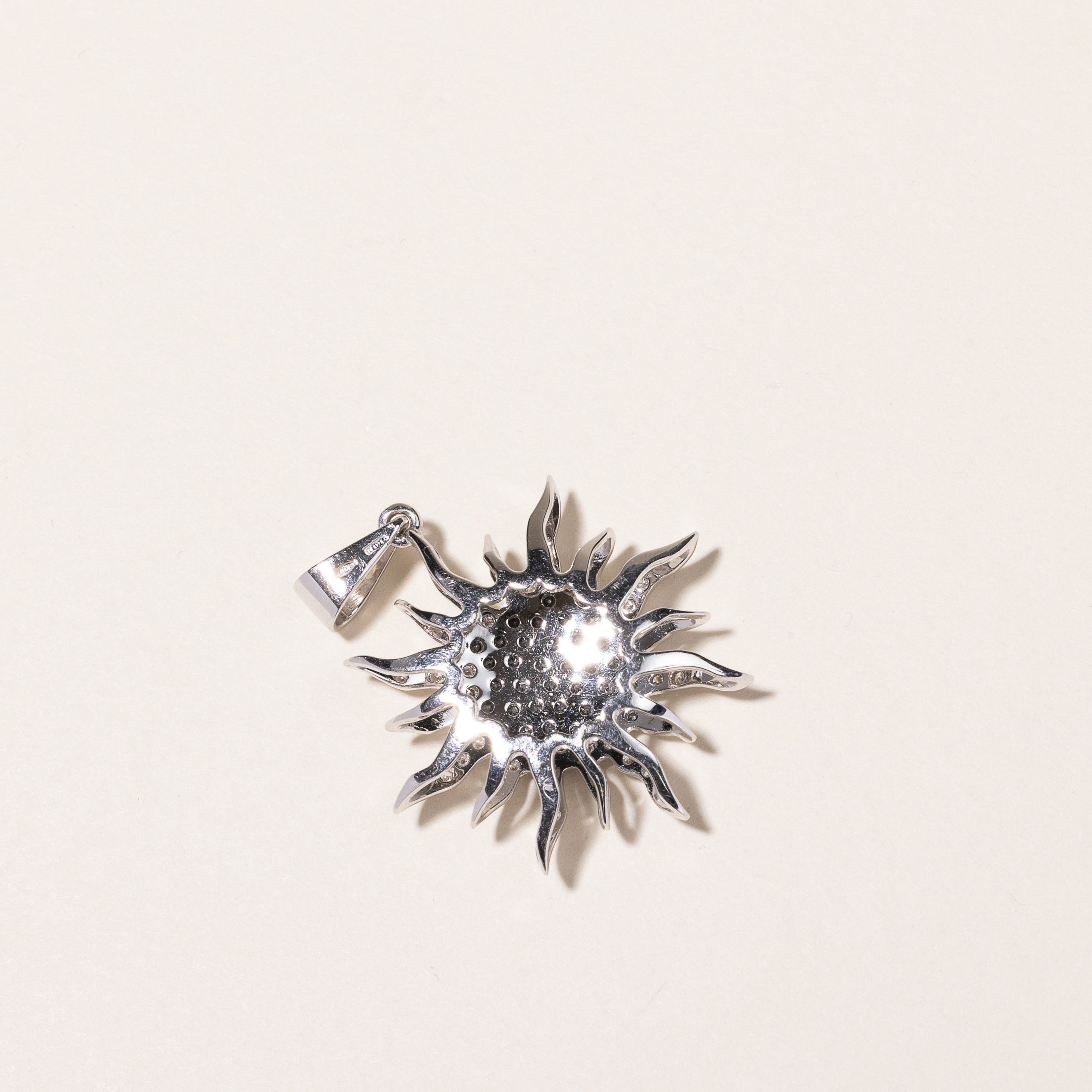 18k White Gold Diamond Sun Pendant | 0.54ctw