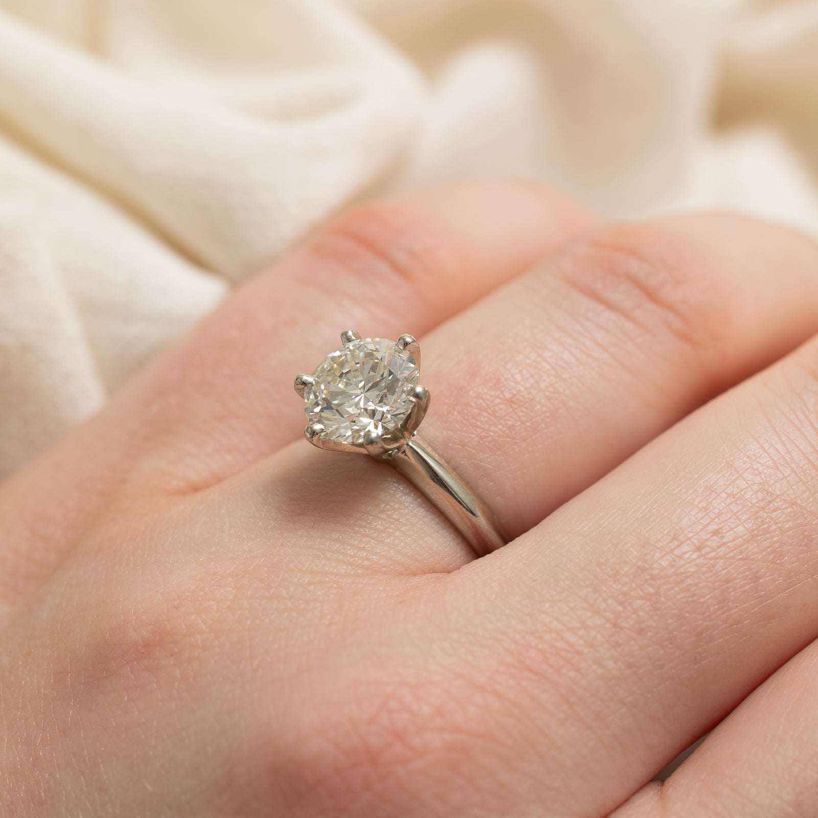 GIA Certified Solitaire Diamond Engagement Ring | GIA 2.50ct VS2 K Ex | SZ 5 |
