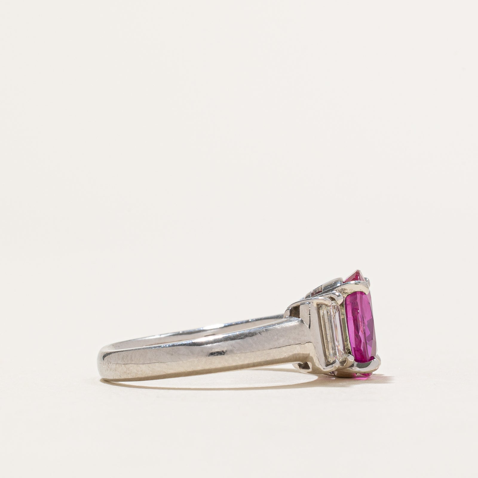 GRS Unheated Burma Pink Sapphire & Diamond Ring | 2.42ct, 0.63ctw | SZ 6.25
