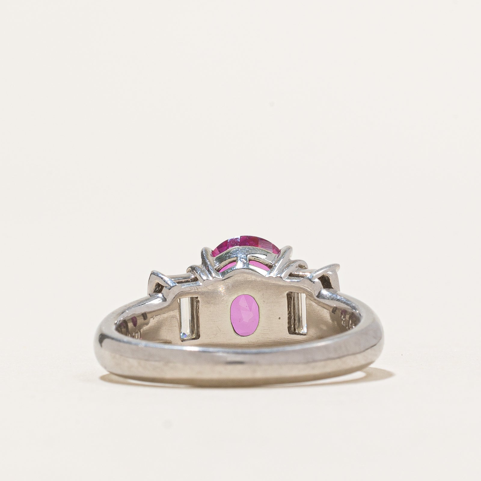 GRS Unheated Burma Pink Sapphire & Diamond Ring | 2.42ct, 0.63ctw | SZ 6.25
