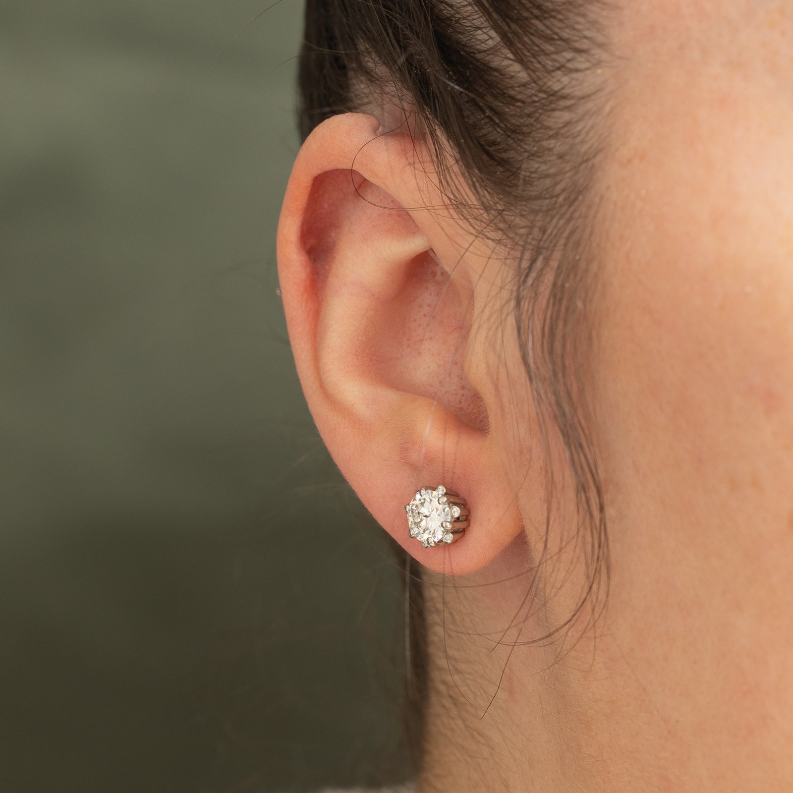 2ctw+ GIA-graded  Natural Diamond Stud Earrings | GIA 2.06ctw VVS2 G Excellent Cut |