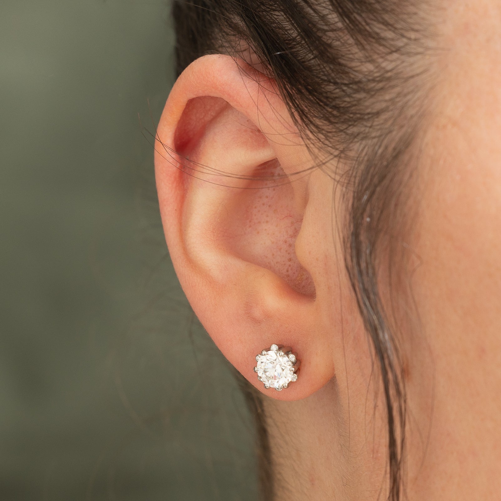 2ctw+ GIA Diamond Stud Earrings | 2.08ctw VVS2 G Excellent Cut |