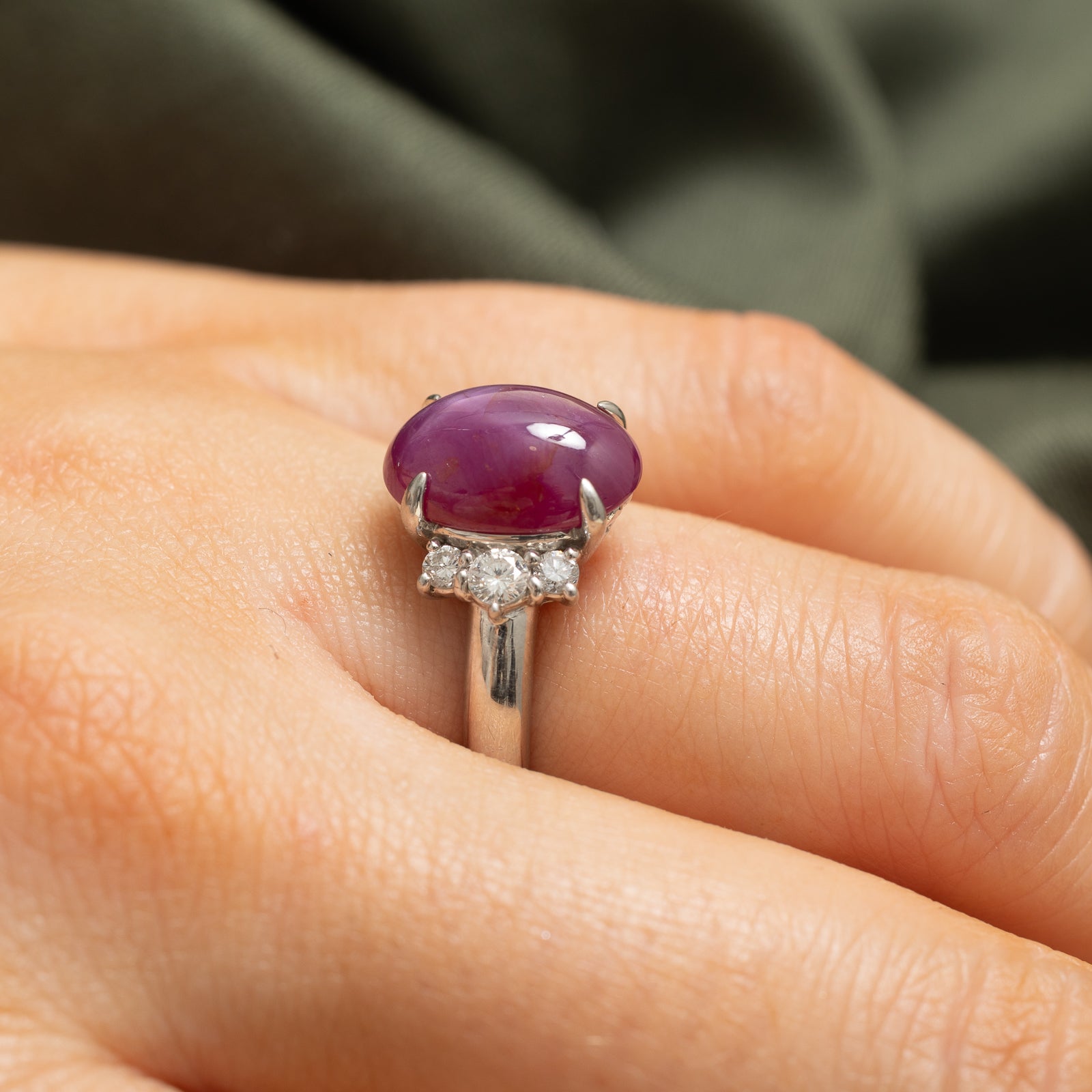 5ct+ GIA Unheated Burma Star Ruby & Diamond Ring | 5.054ct, 0.37ctw | SZ 6.5
