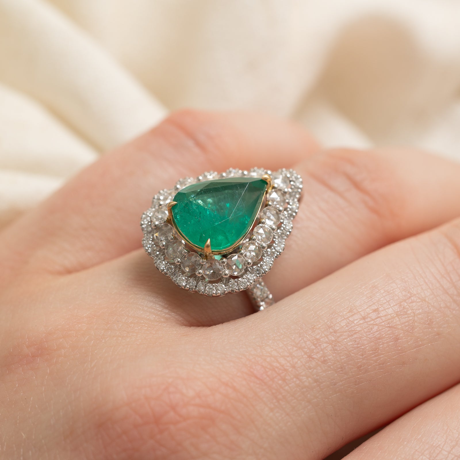 Emerald & Diamond Convertible Pendant & Ring | 3.70ct, 1.05ctw | SZ 6.25