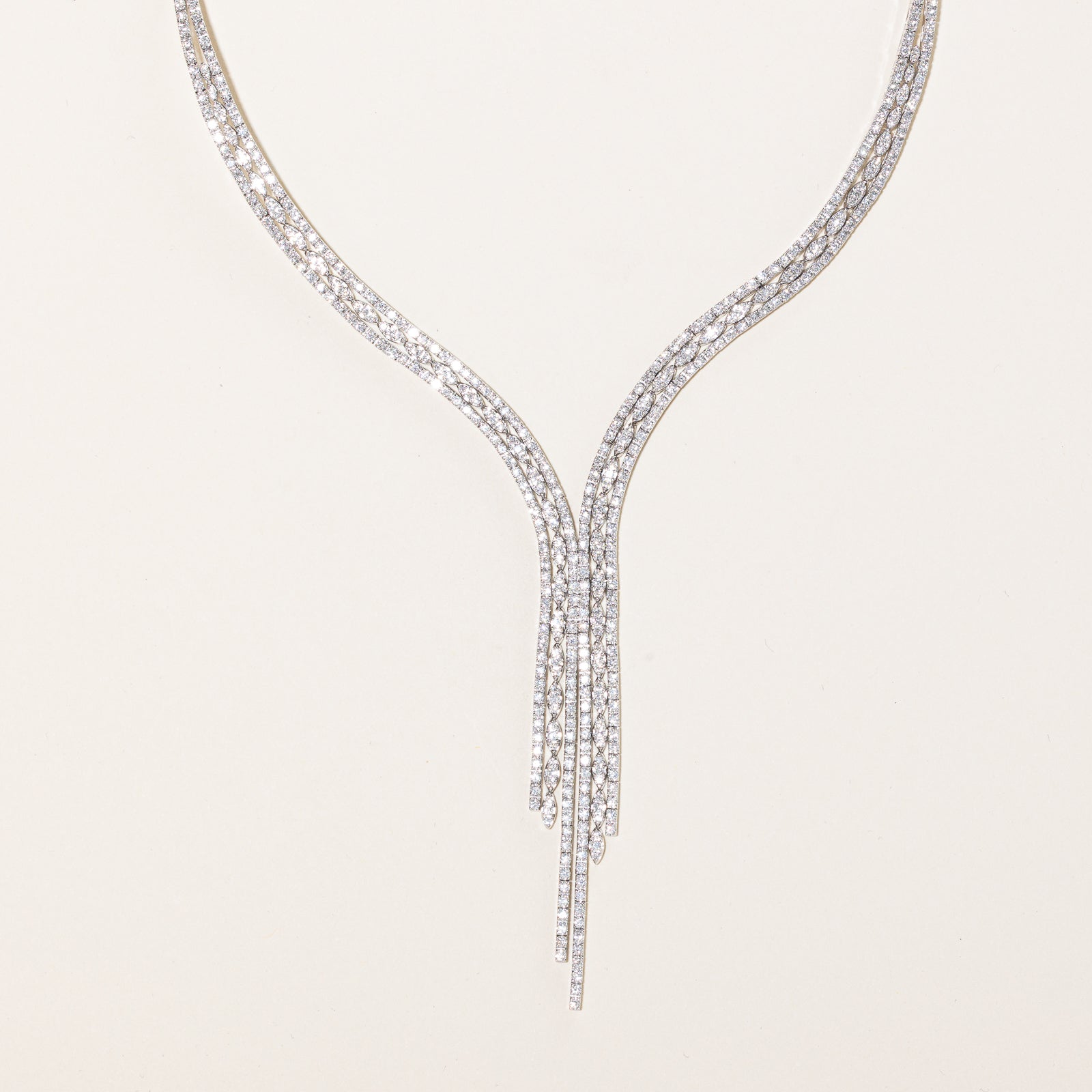 18K Diamond Diamond Encrusted Drop Necklace | 5.93ctw | 17"