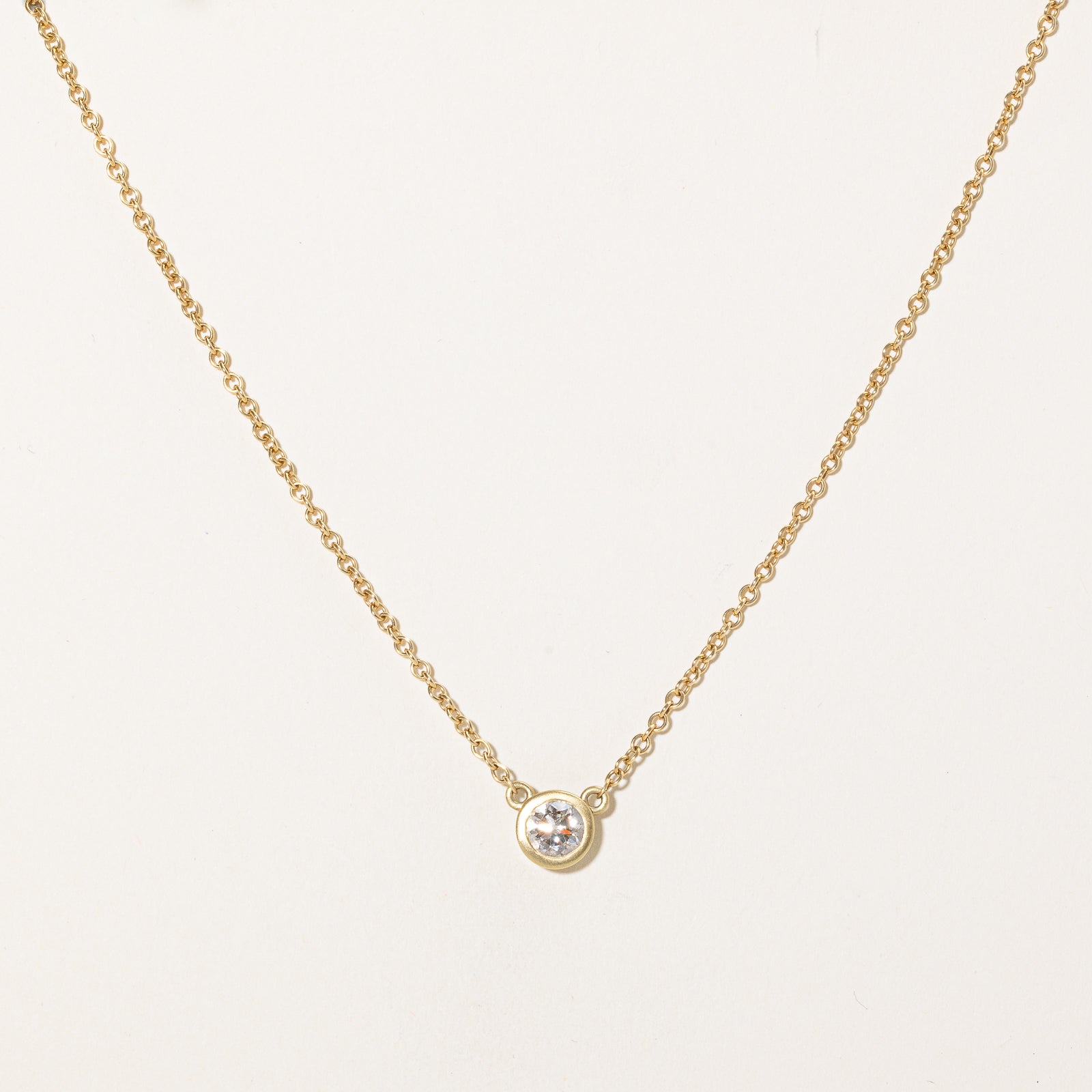 GIA Certified Bezel Set Diamond Necklace | 1.70ct SI1 Q/R | 16"