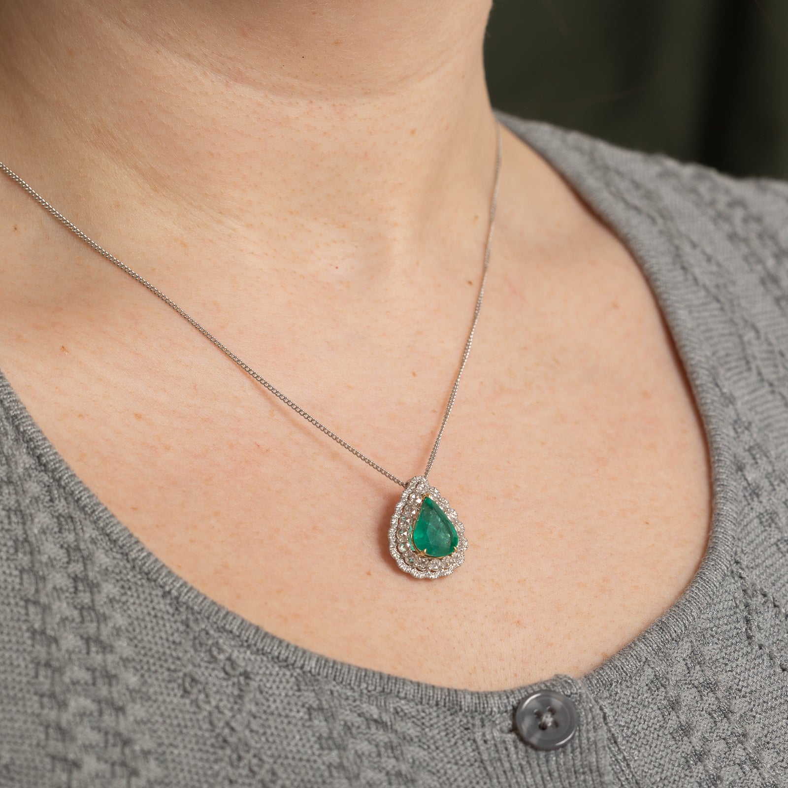 Emerald & Diamond Convertible Pendant & Ring | 3.70ct, 1.05ctw | SZ 6.25