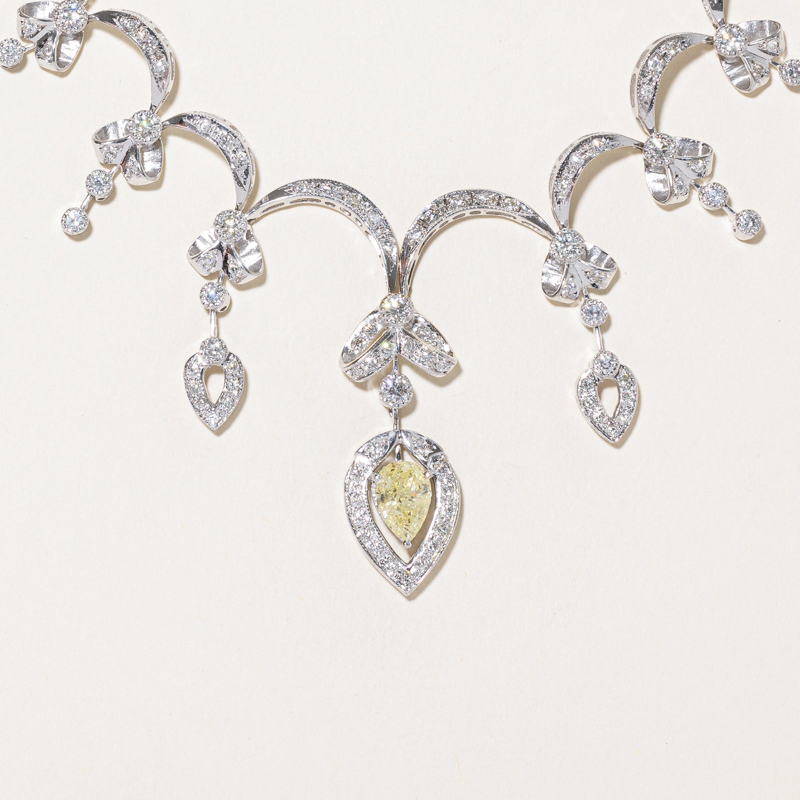 1.50ct GIA Fancy Yellow Diamond & Diamond Encrusted Necklace | 5.62ctw | 16.5"