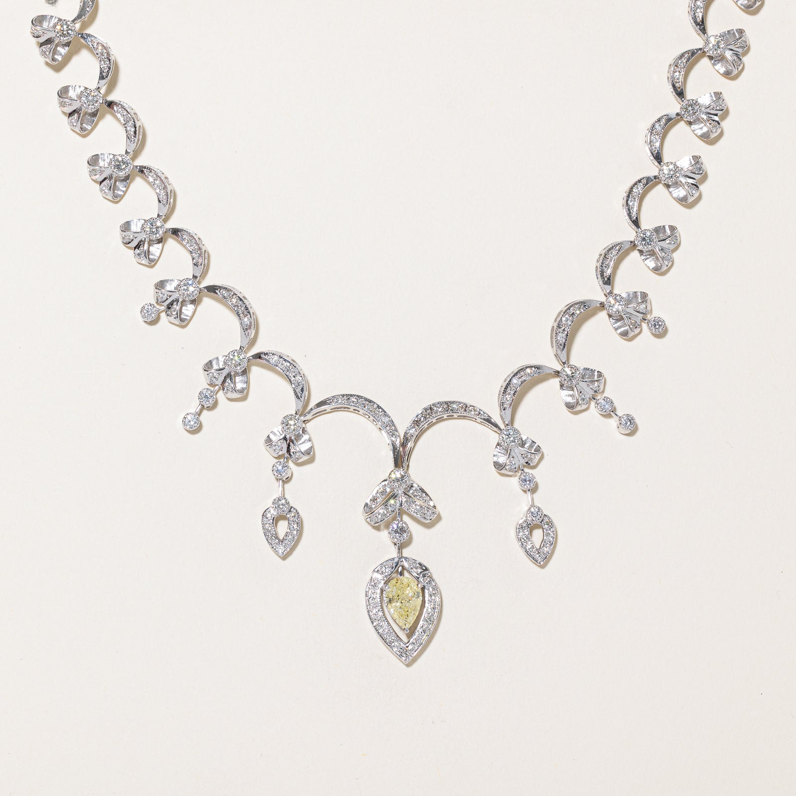 1.50ct GIA Fancy Yellow Diamond & Diamond Encrusted Necklace | 5.62ctw | 16.5"