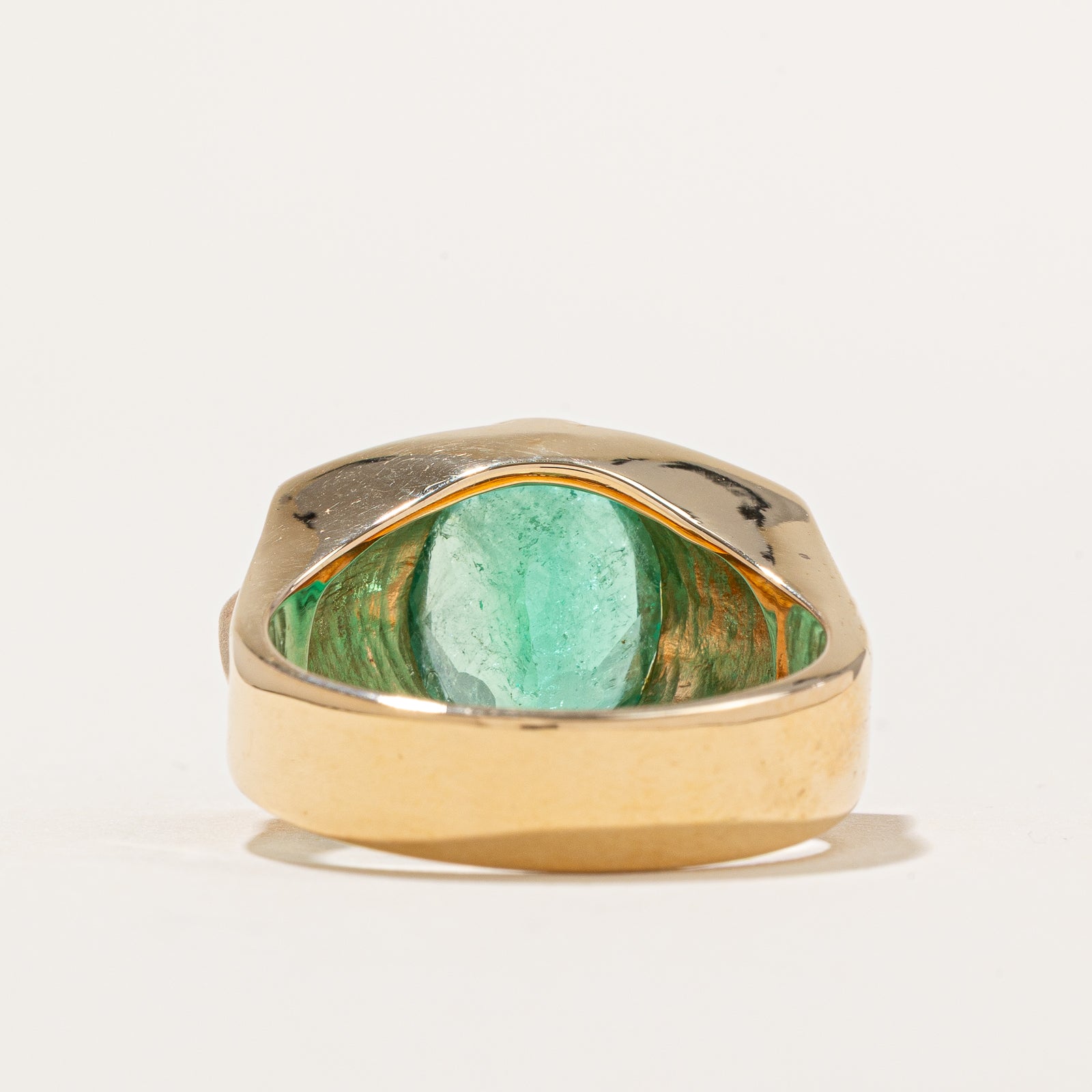 5.75ct Colombian Emerald & Diamond Cocktail Ring | 5.75ct, 0.12ctw | SZ 10