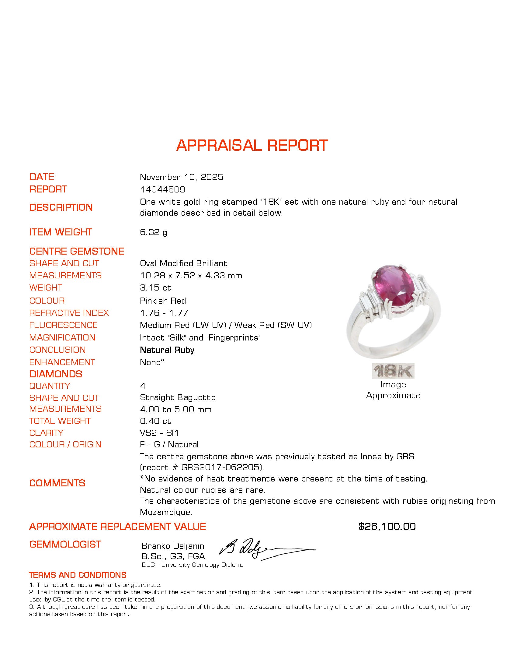 3.15ct GRS Unheated Pinkish Red Ruby & Diamond Basket Set Ring | 3.15ct | 0.40ctw | SZ 6.25