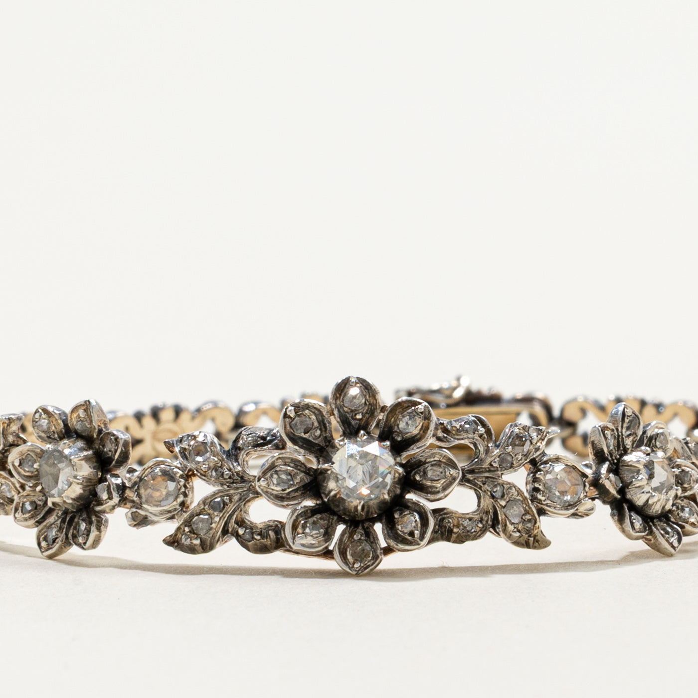Antique Rose Cut Diamond Floral Bracelet | 0.40ctw
