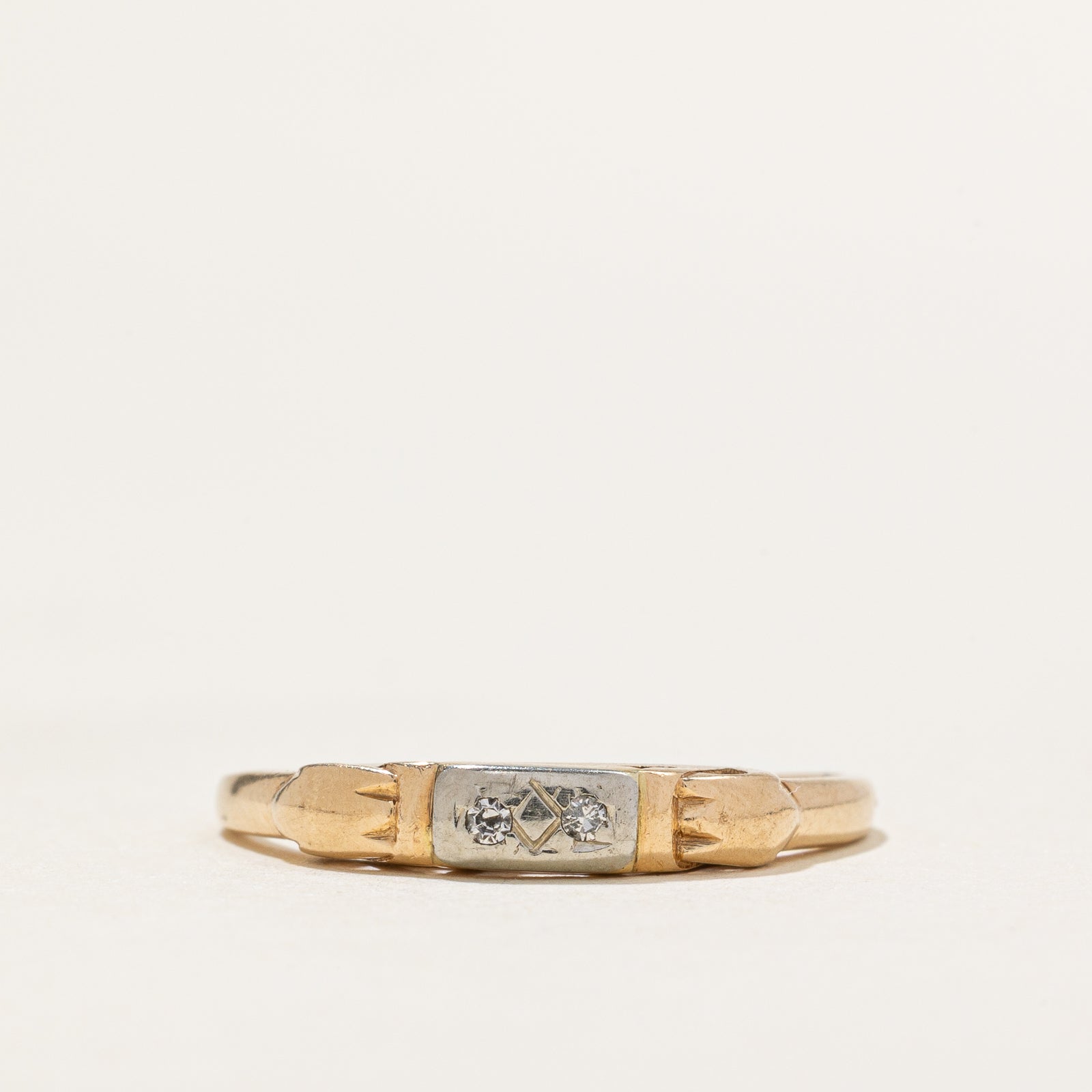 Two Stone Diamond Band | 0.01ctw | SZ 6.5