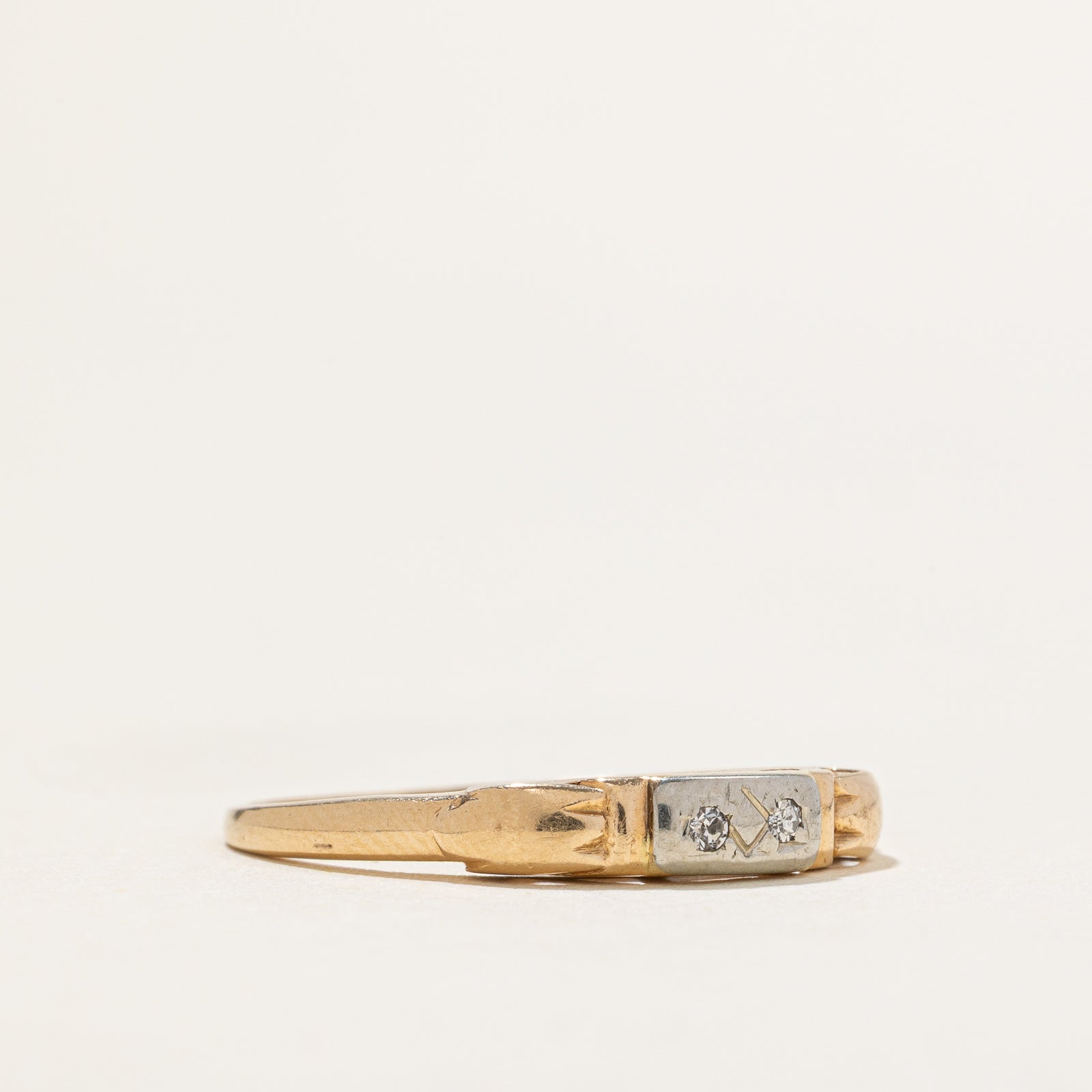 Two Stone Diamond Band | 0.01ctw | SZ 6.5