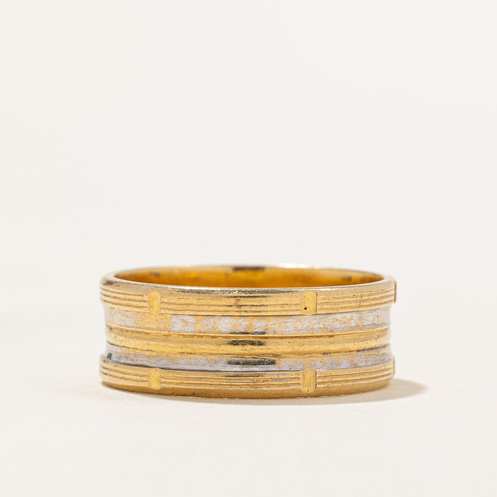 18k Two Tone Gold Band | 7.00mm | SZ 7.5