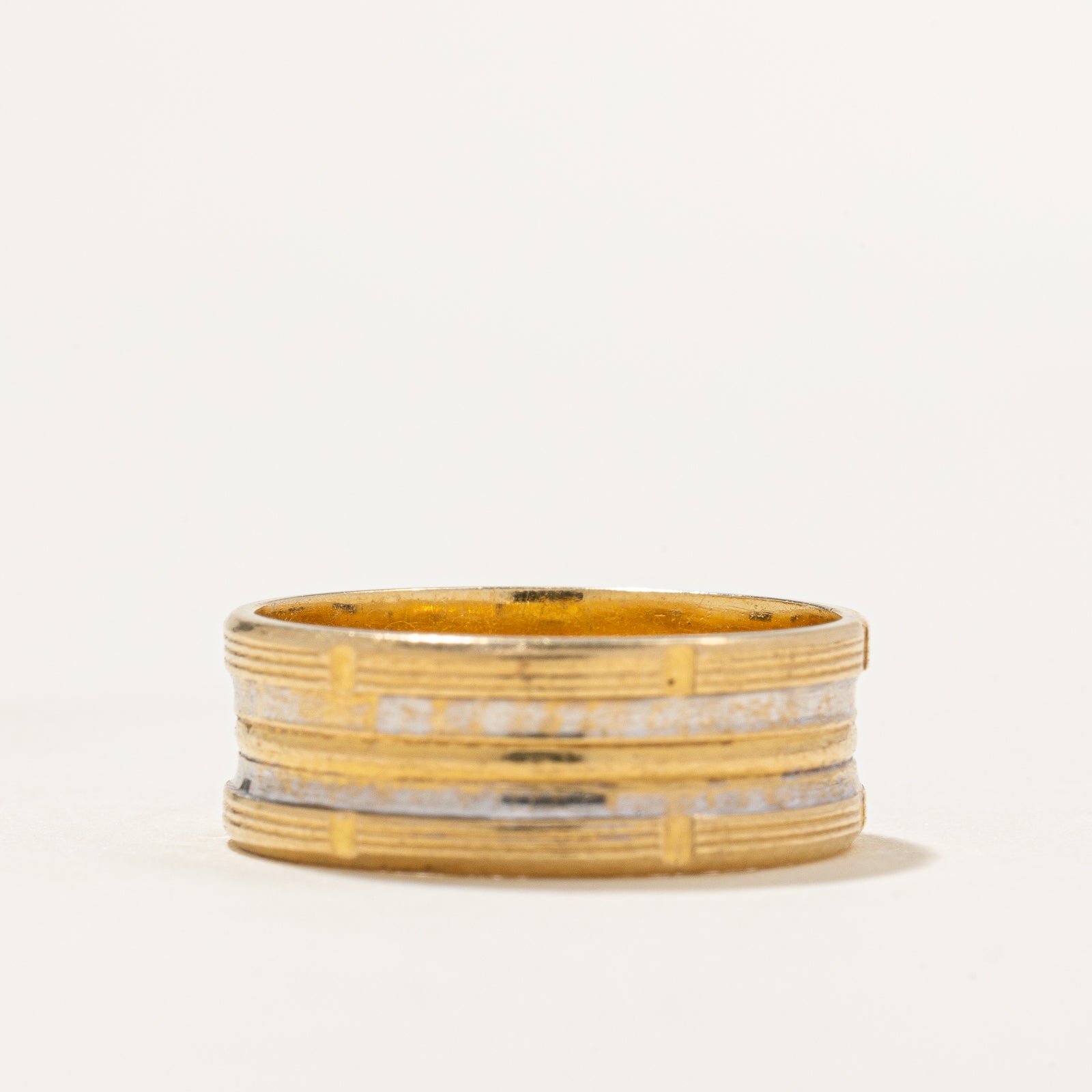 18k Two Tone Gold Band | 7.00mm | SZ 7.5