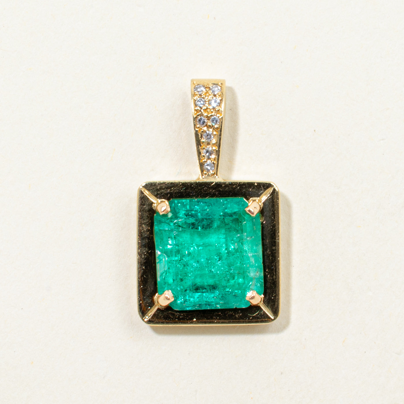 Colombian Emerald & Diamond Accented Pendant | 4.92ct, 0.07ctw