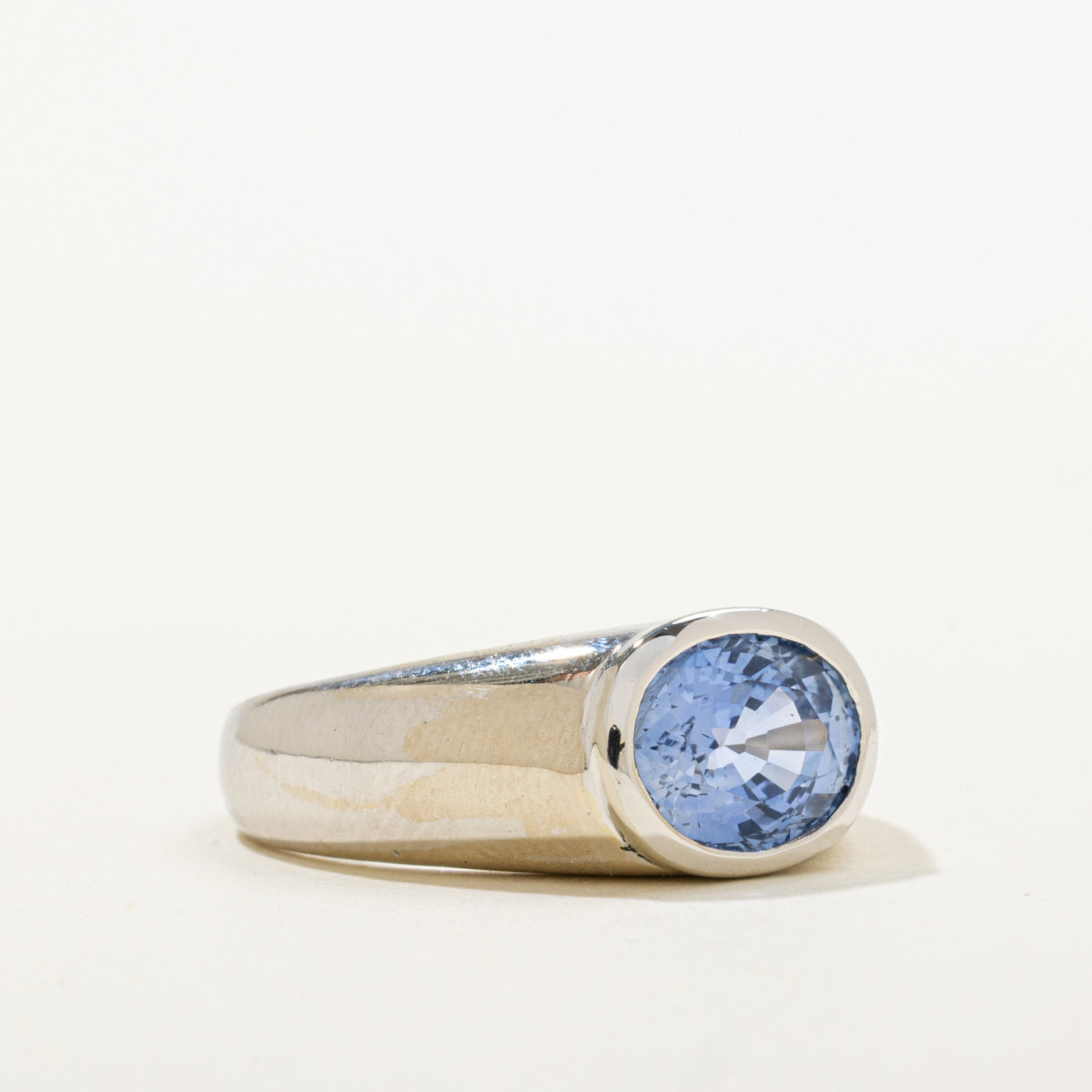 Bezel Set East West Unheated Sapphire Ring | 3.30ct | SZ 8.25
